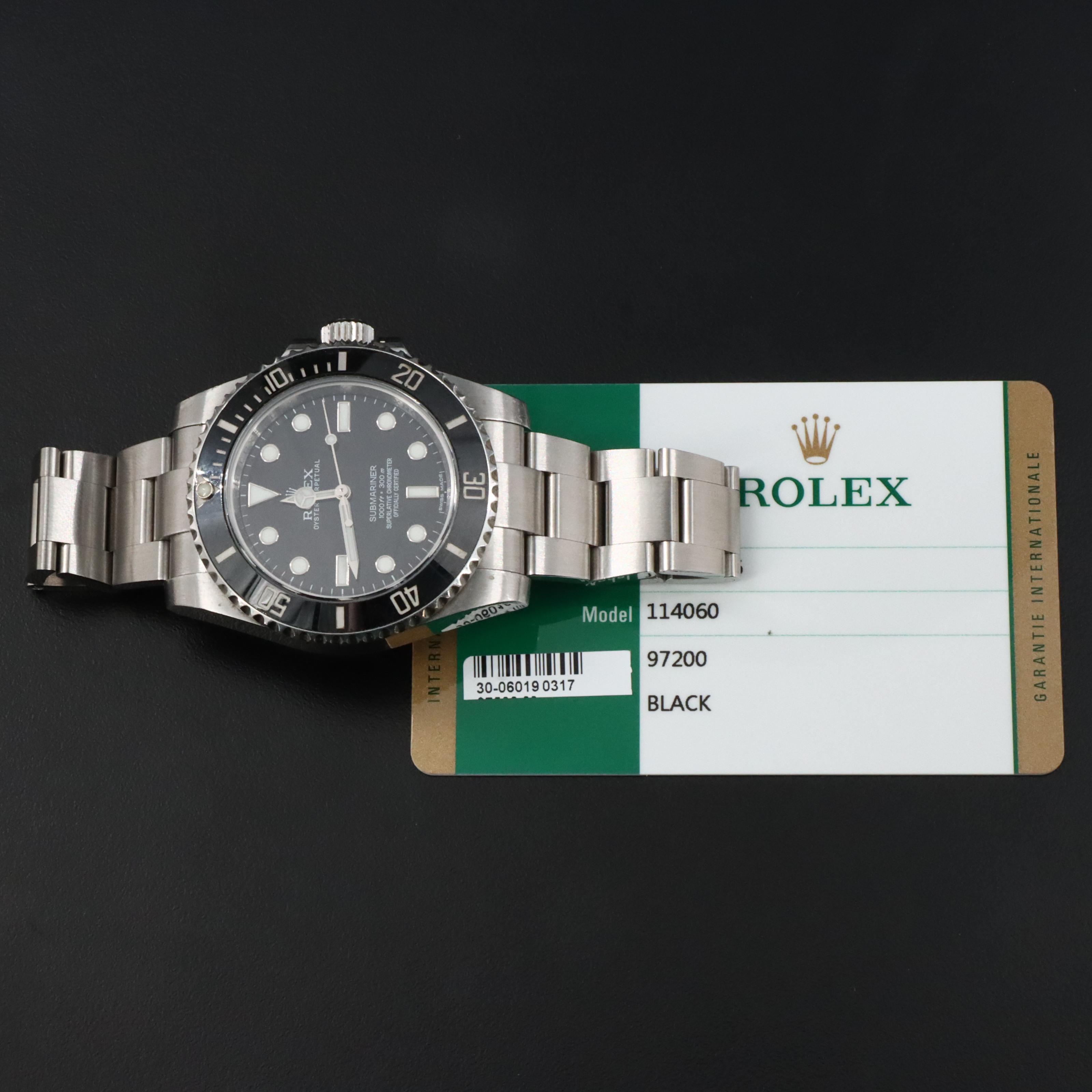 Rolex Submariner 114060 Black Dial No Date Watch