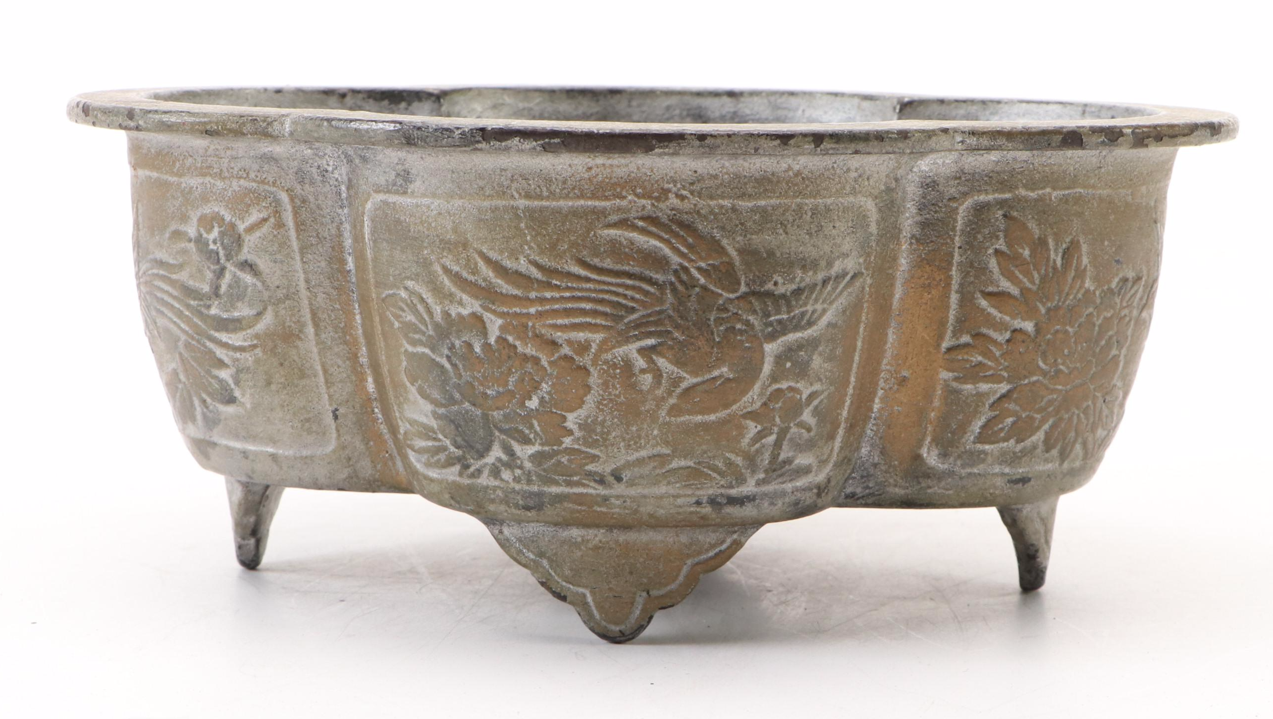Chinese Brass Censer with Other Metal Dish