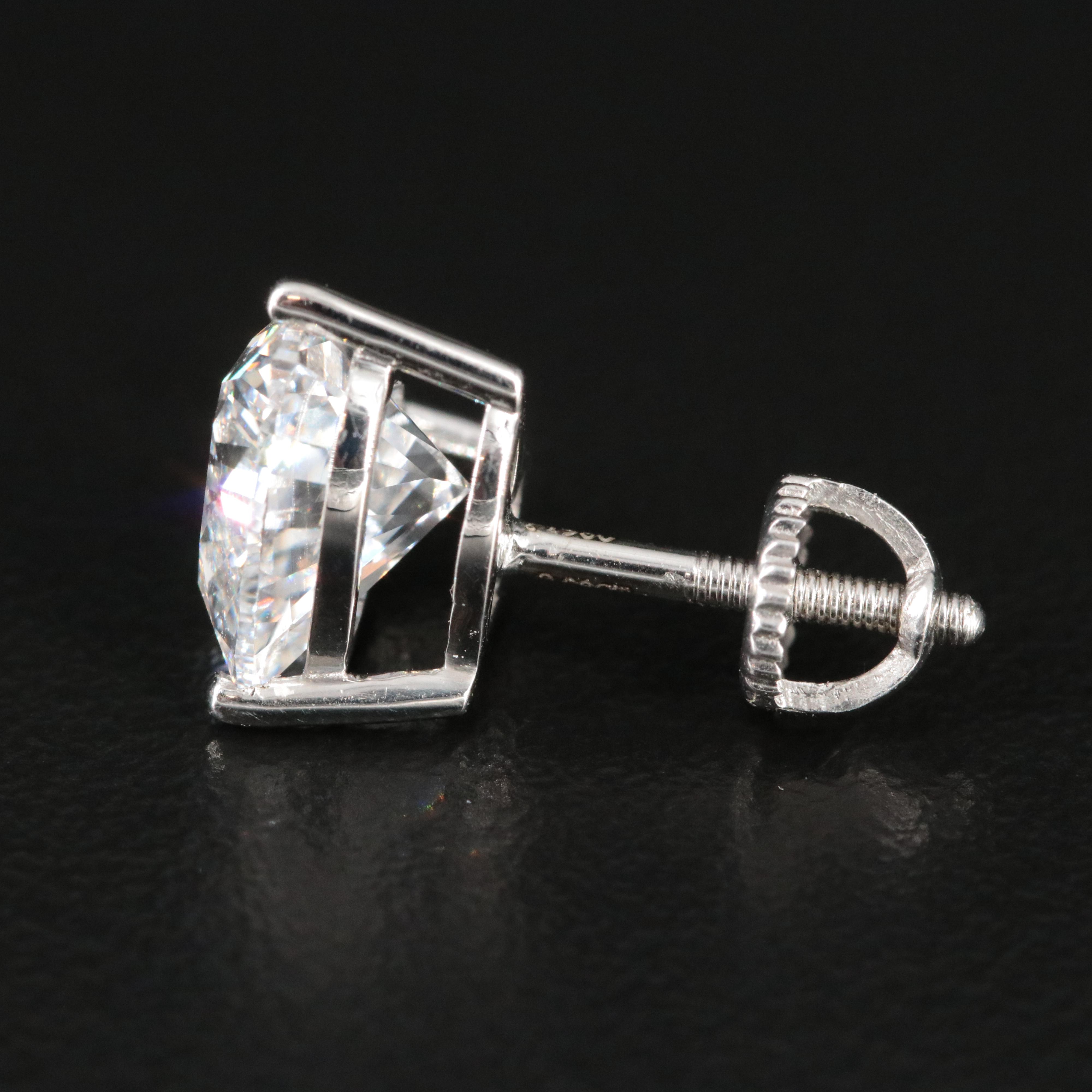 Platinum 4.18 CTW Lab Grown Diamond Heart Stud Earrings with IGI Reports