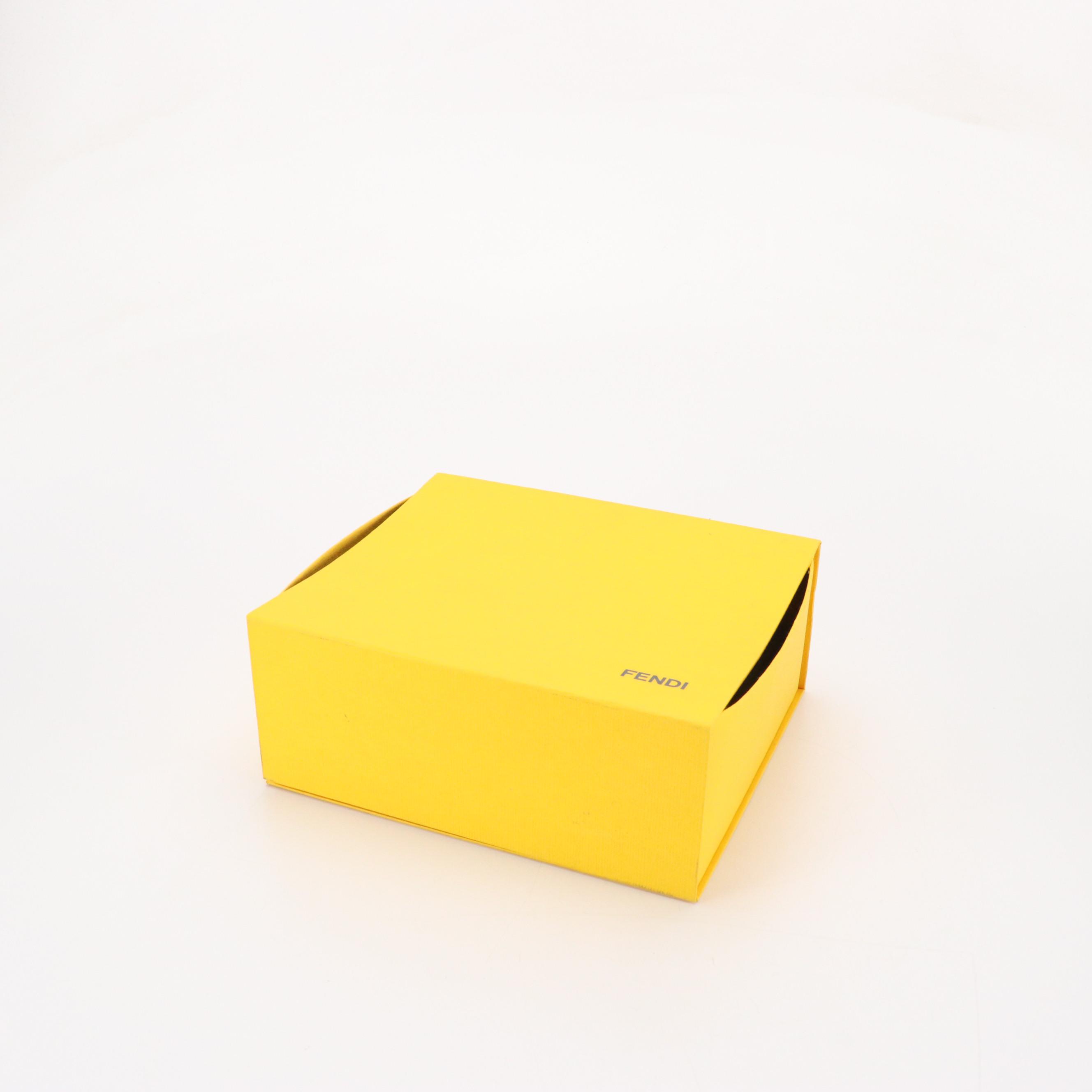 Fendi Black Zucchino Jacquard Canvas Cosmetic Zip Pouch with Box