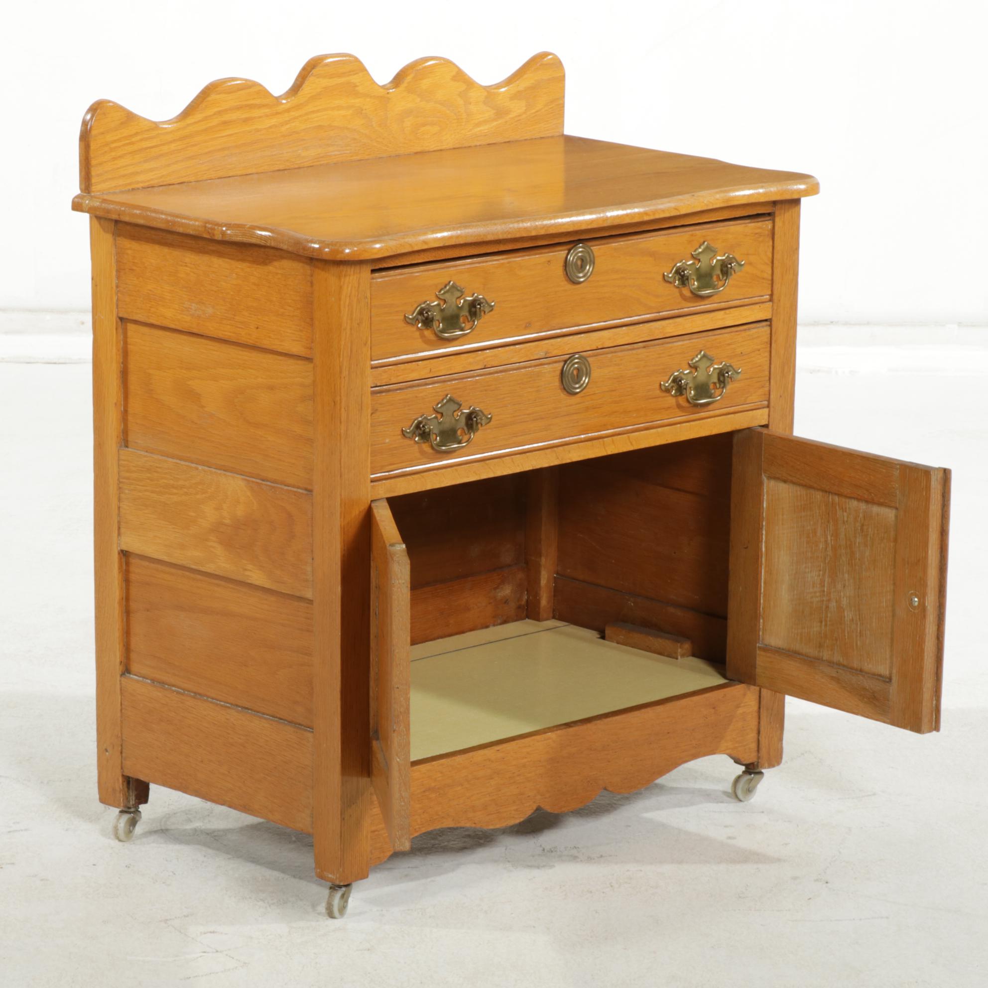 Oak Washstand, Early to Mid-20th Century