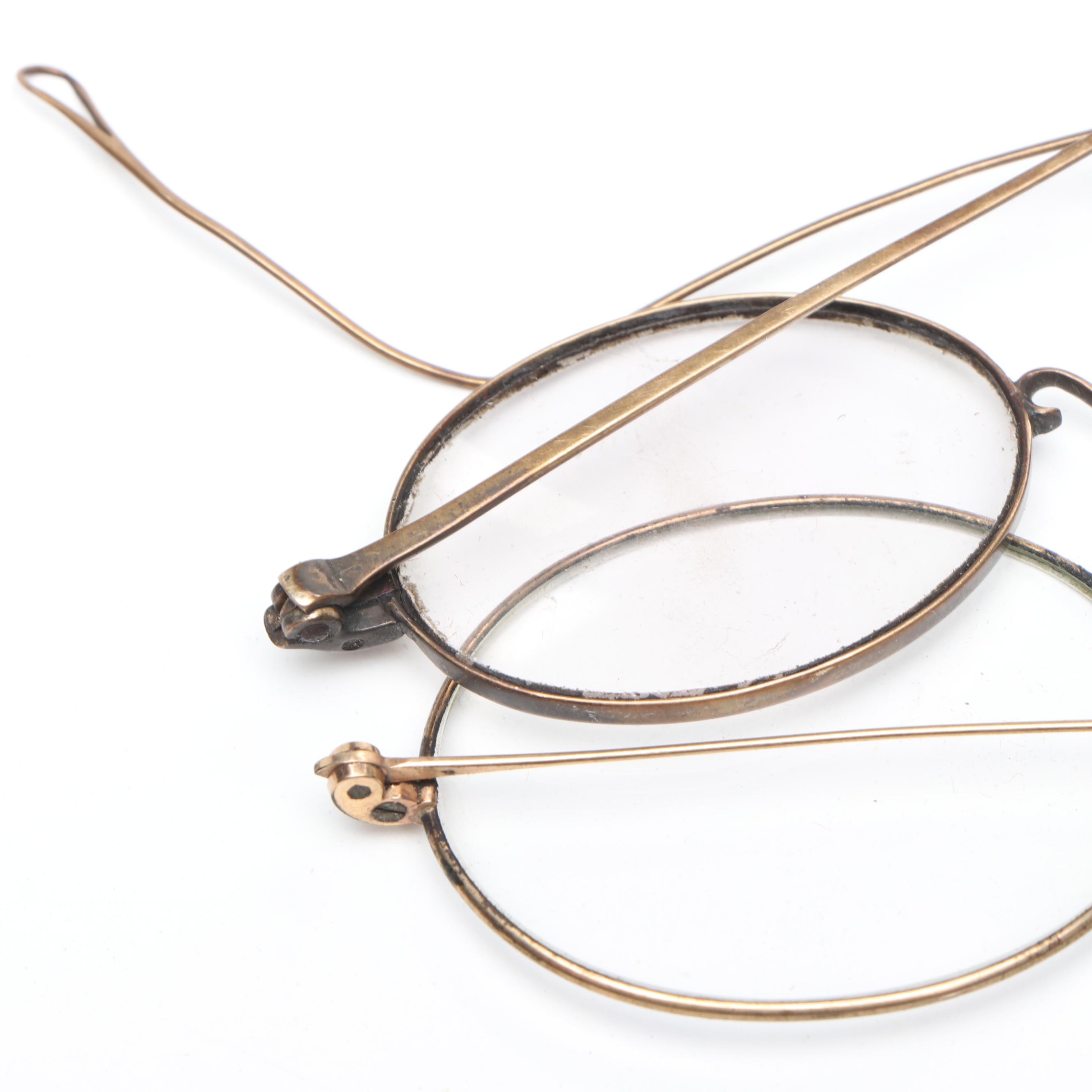 Vintage Glasses with Leather Holding Cases