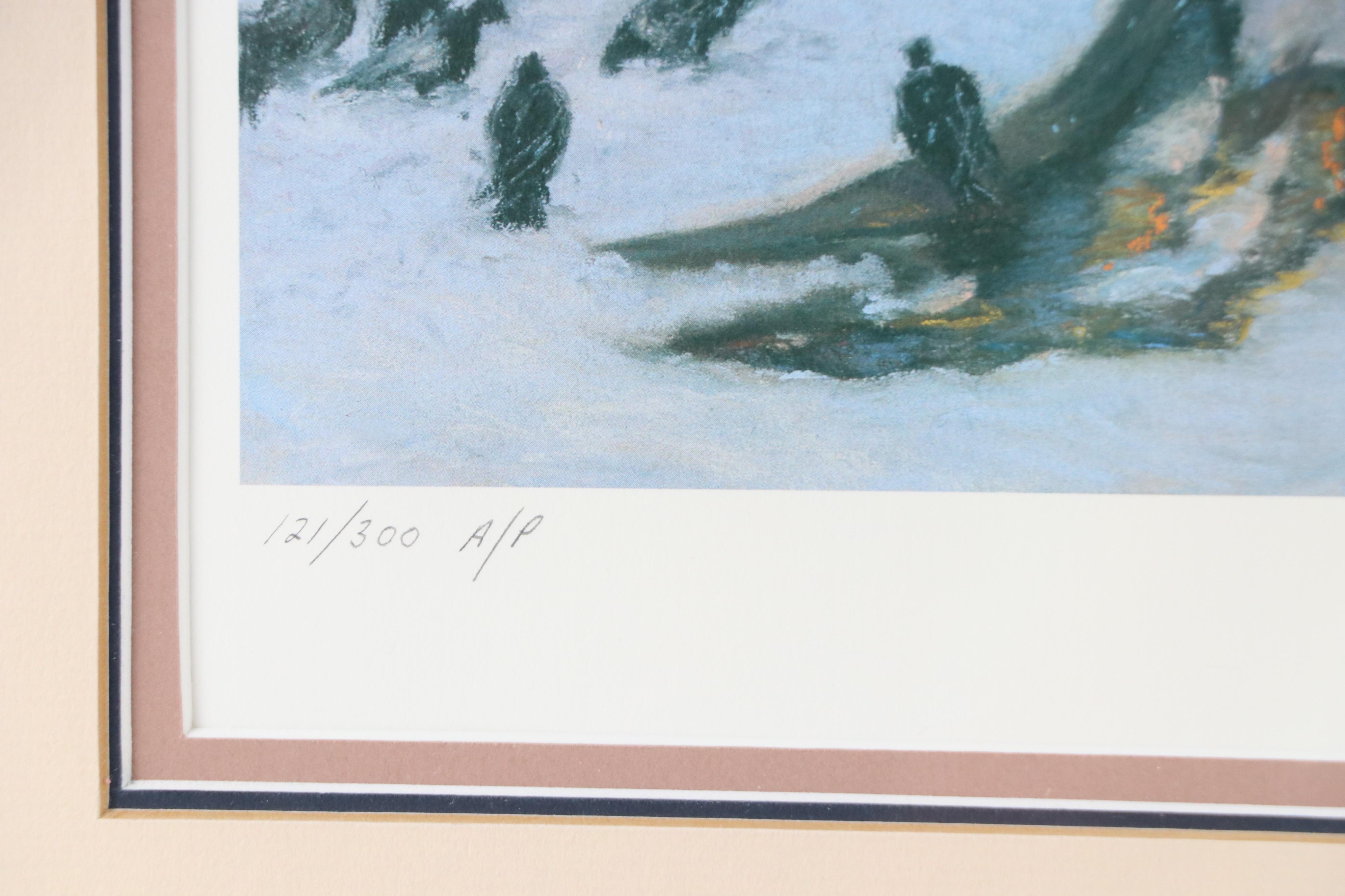 Linda Barnicott Offset Lithograph "Sharing the Season at Market Square"