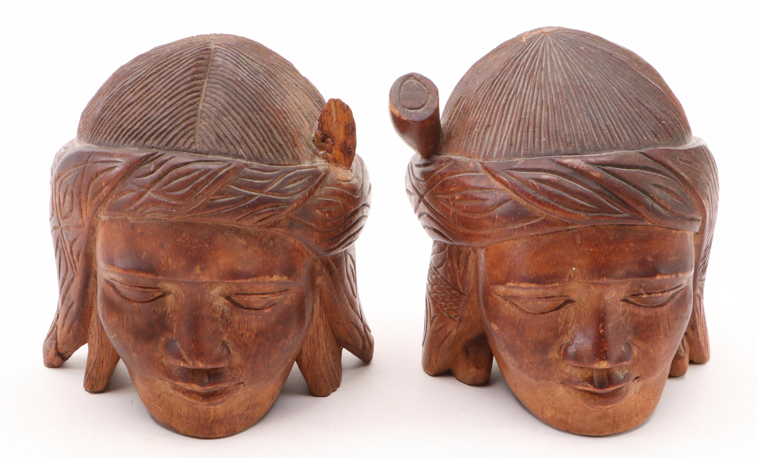 Luis Marcus Animal Mask with Other South American Style Carved Busts