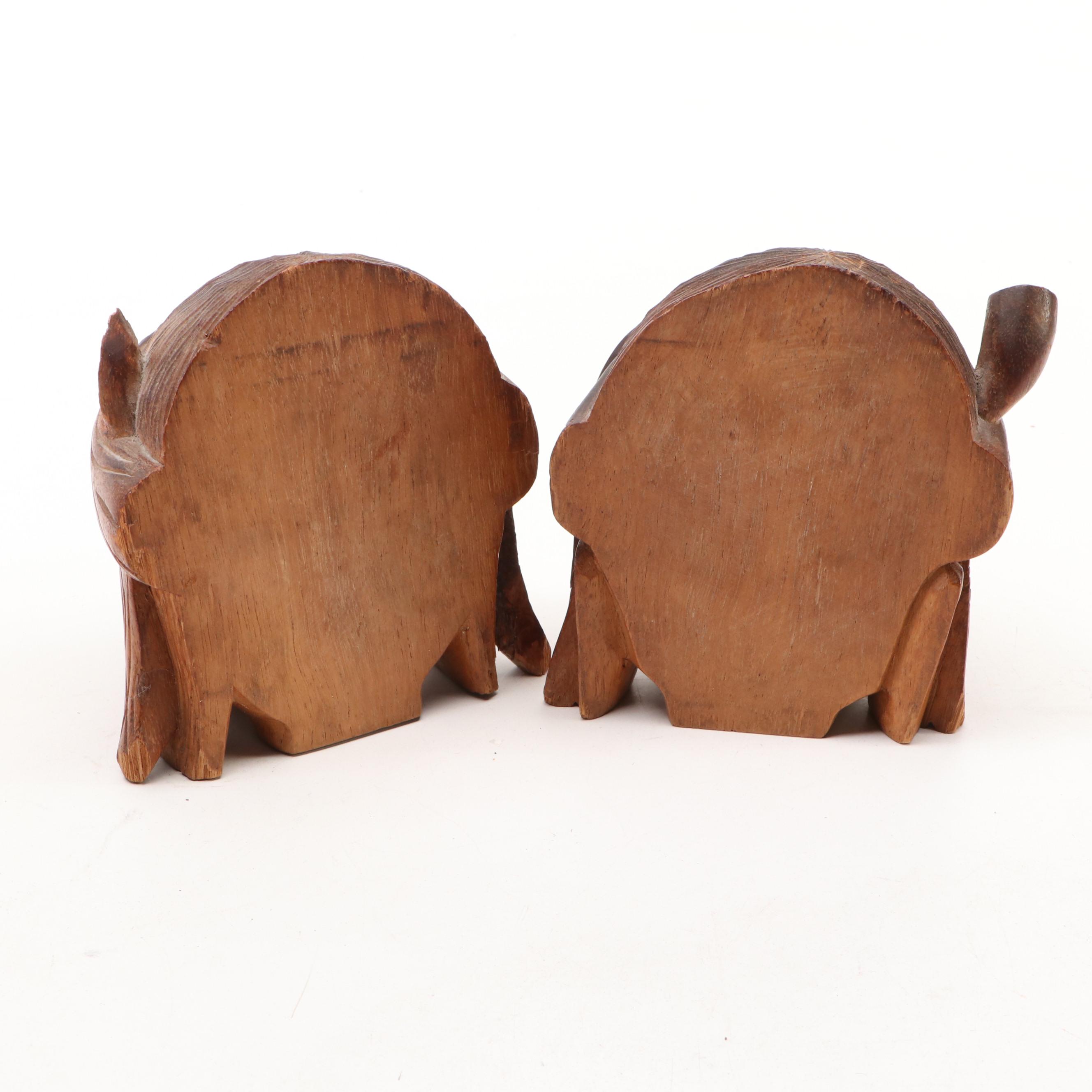 Luis Marcus Animal Mask with Other South American Style Carved Busts