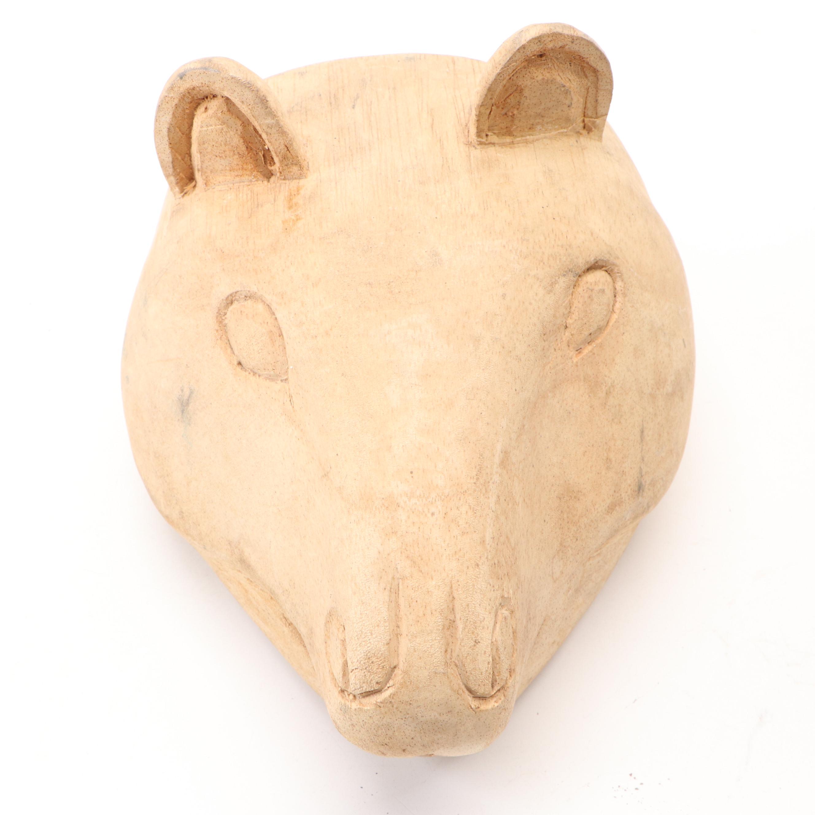 Luis Marcus Animal Mask with Other South American Style Carved Busts