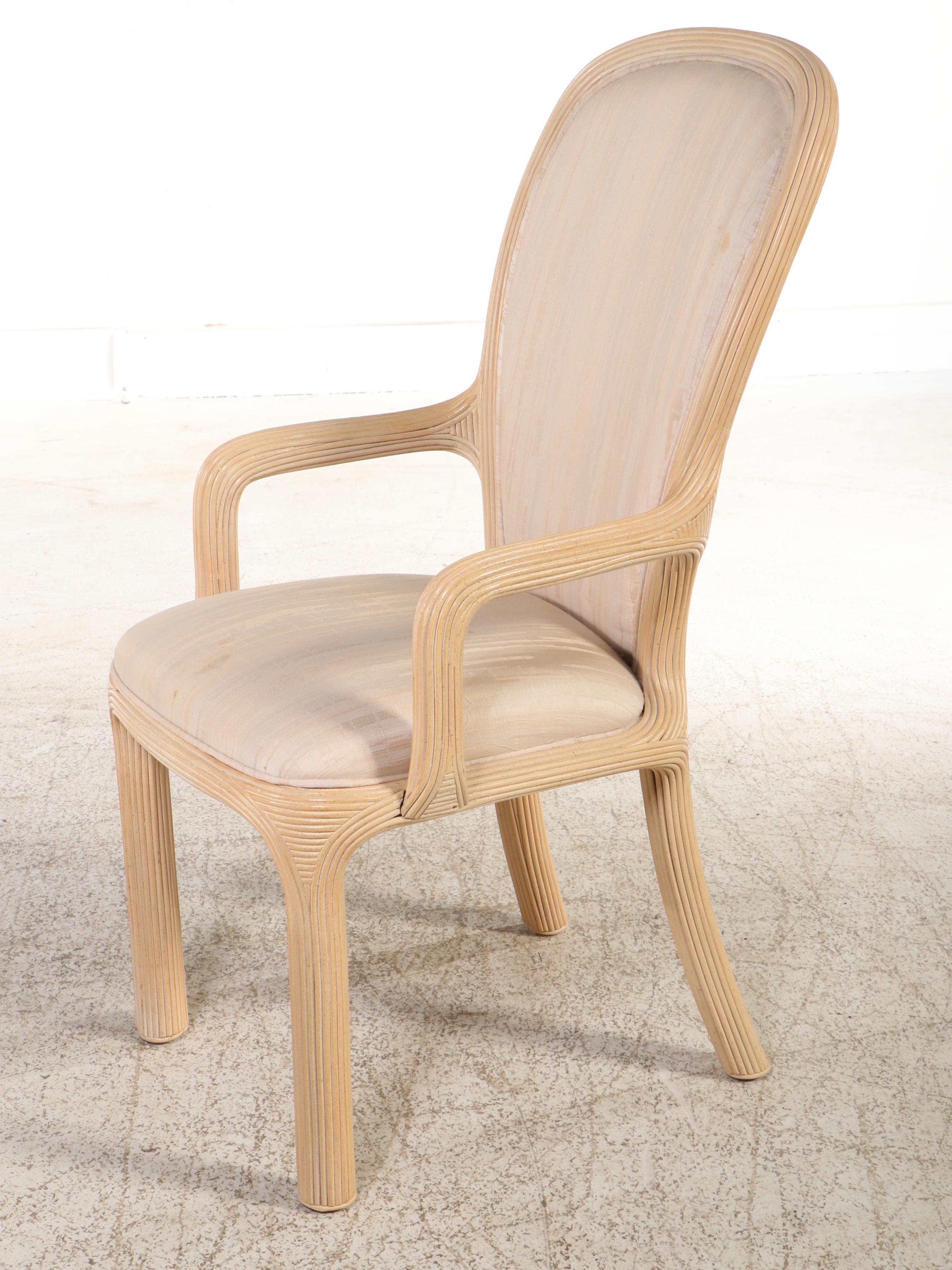 Seven Piece Stanley Furniture Wicker and Glass Dining Set