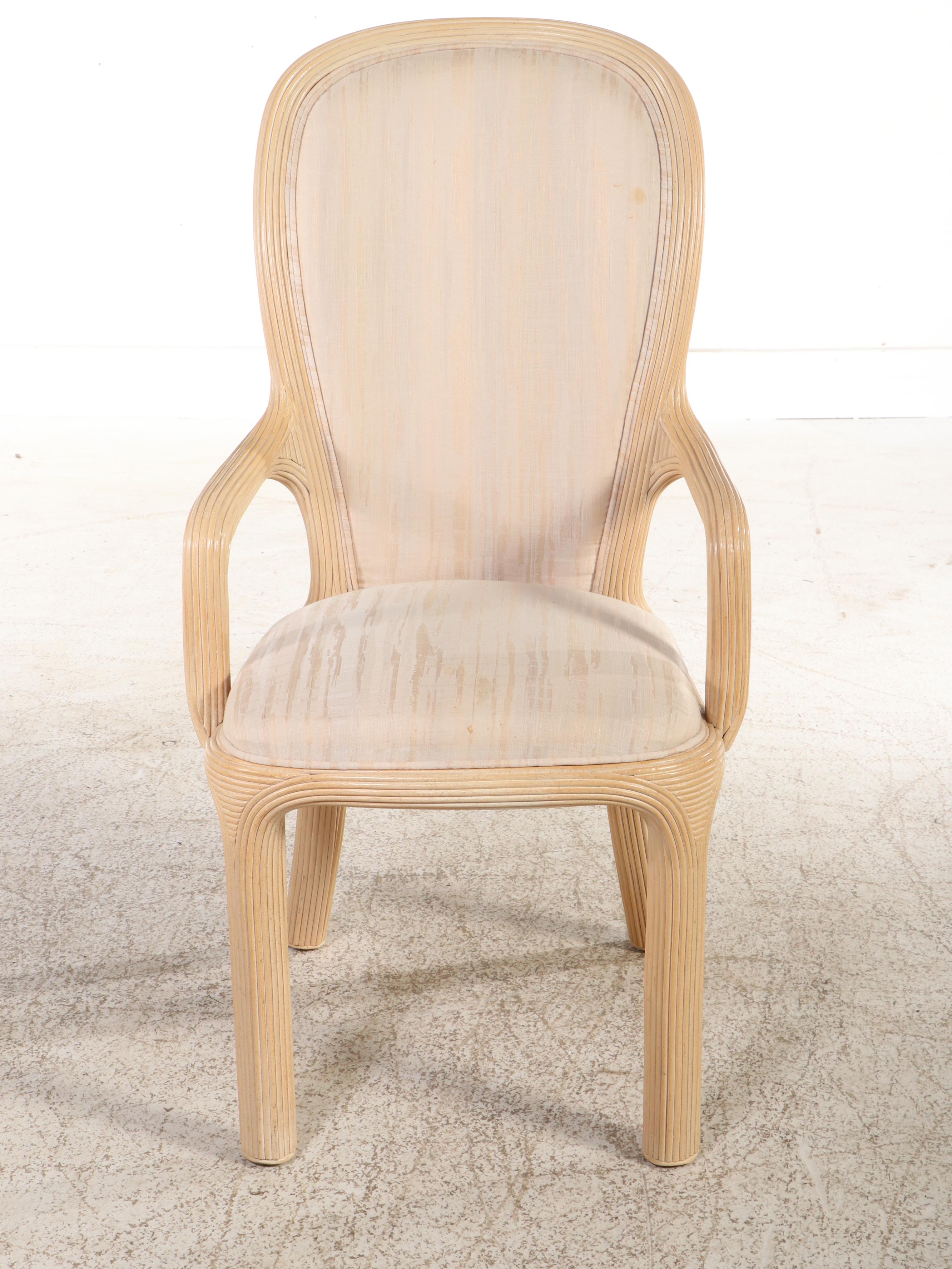 Seven Piece Stanley Furniture Wicker and Glass Dining Set