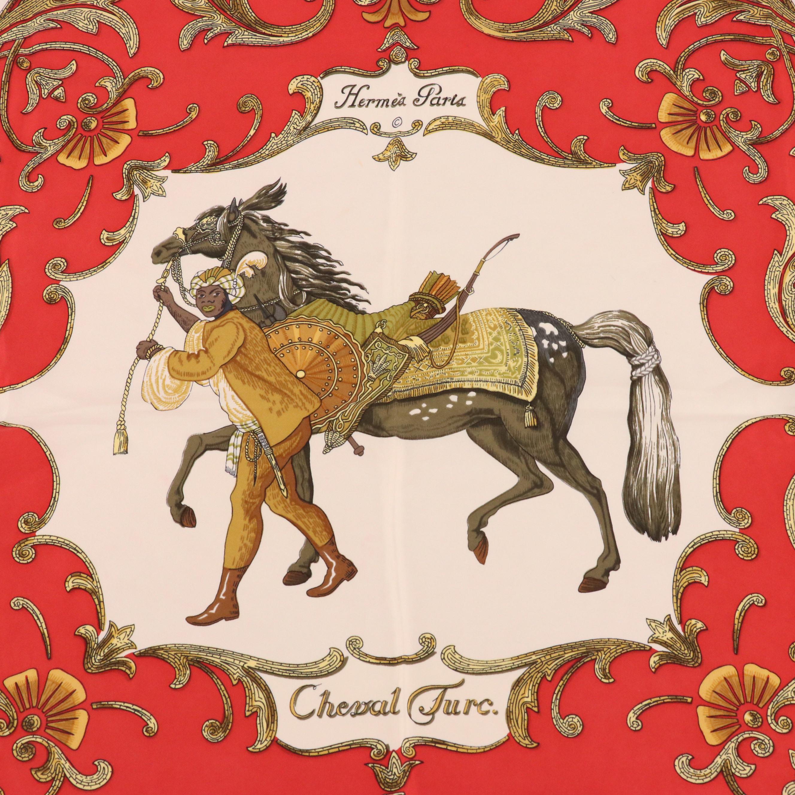 Hermès "Cheval Turc" Silk Twill Scarf 90