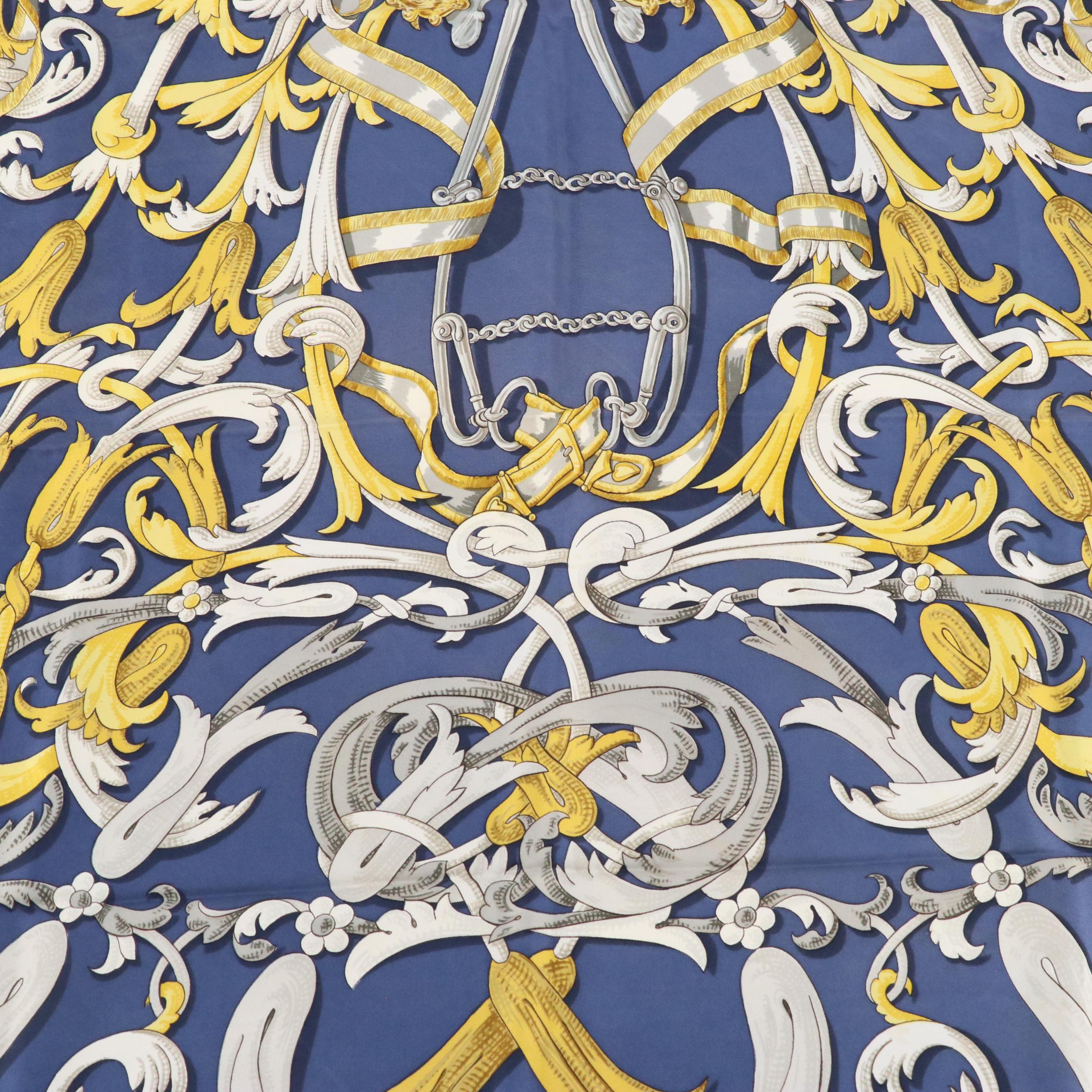 Hermès "Le Mors A La Conetable" Silk Twill Scarf 90