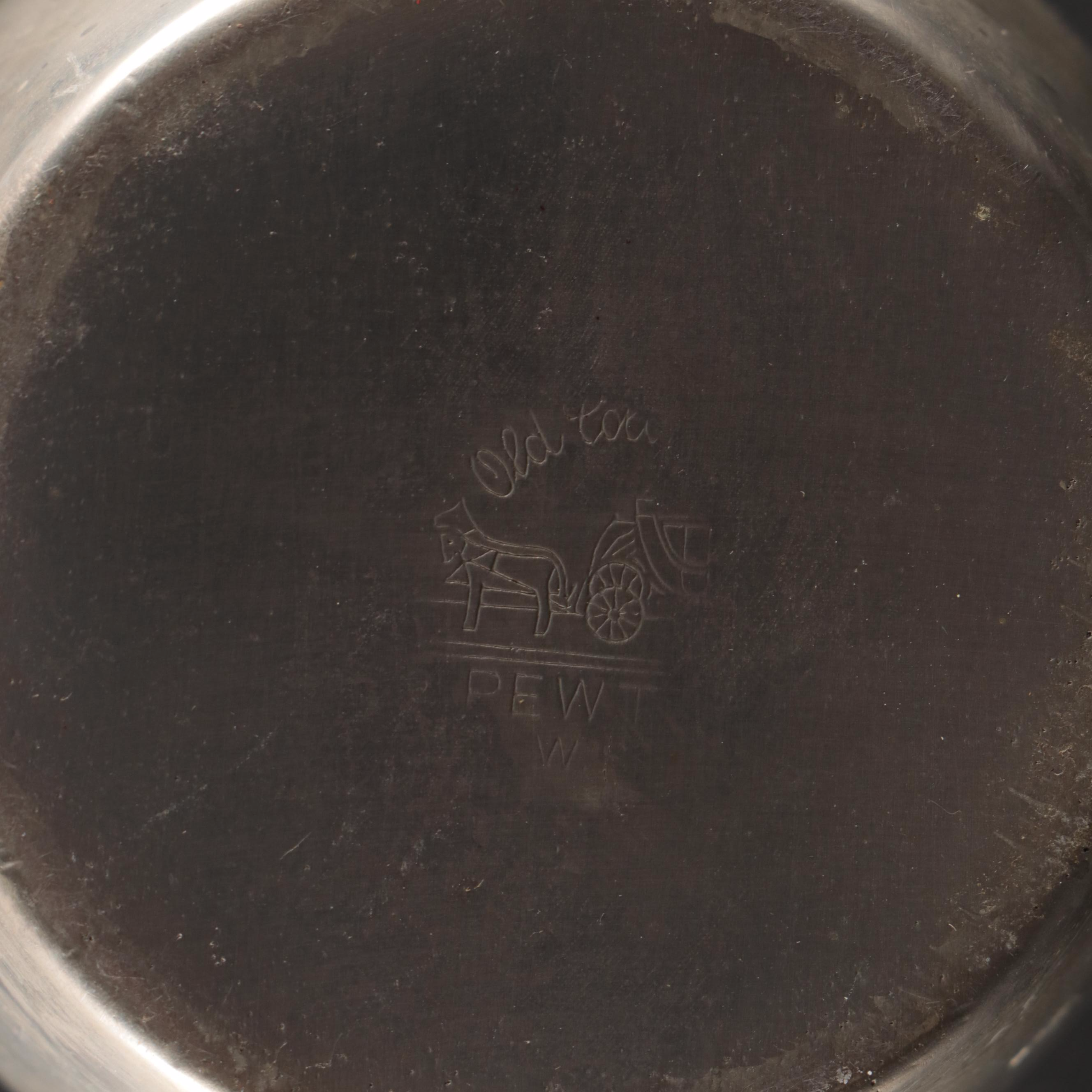 Sheffield Pewter Teapot , Creamer, and Sugar Bowl with Pewter Candle Holders