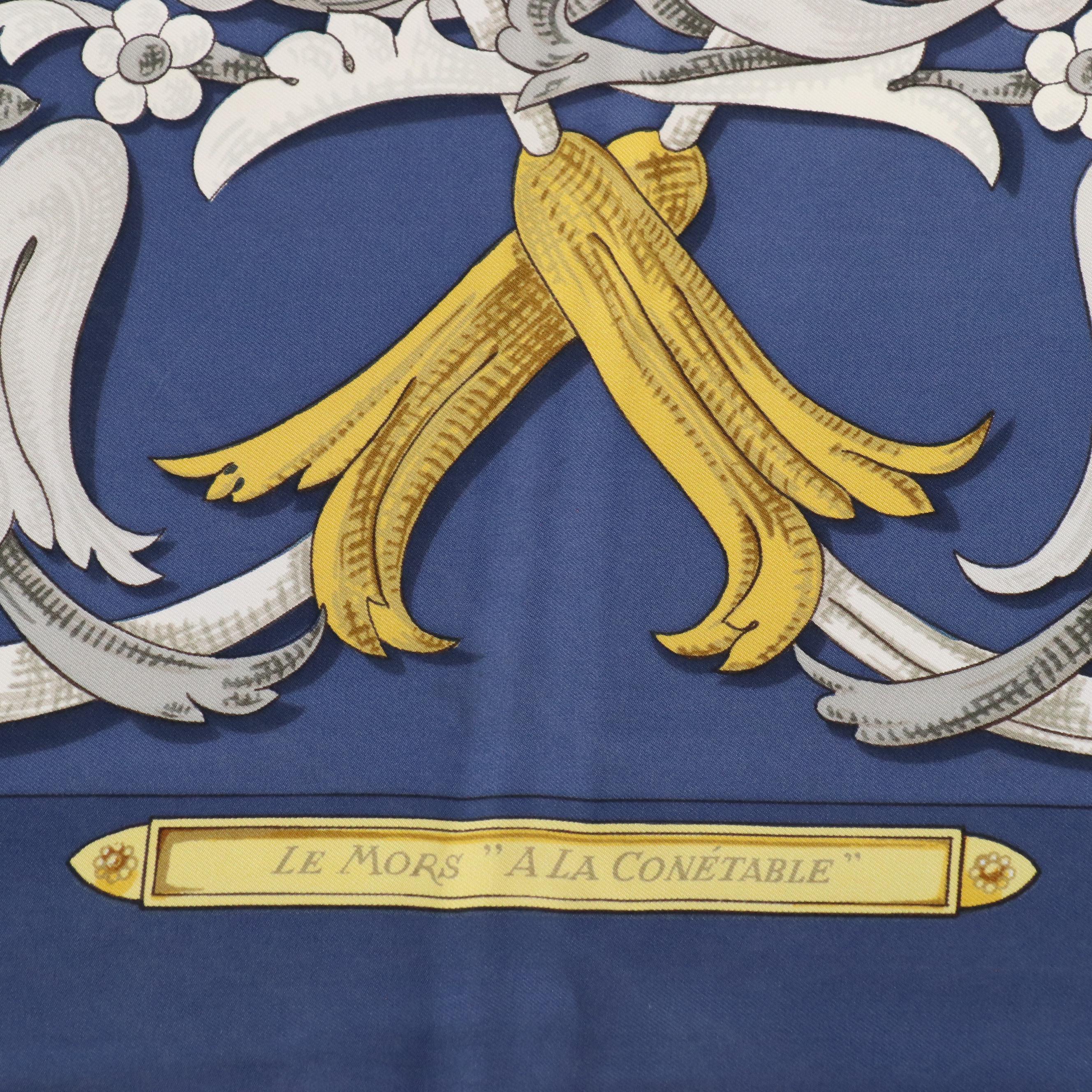 Hermès "Le Mors A La Conetable" Silk Twill Scarf 90