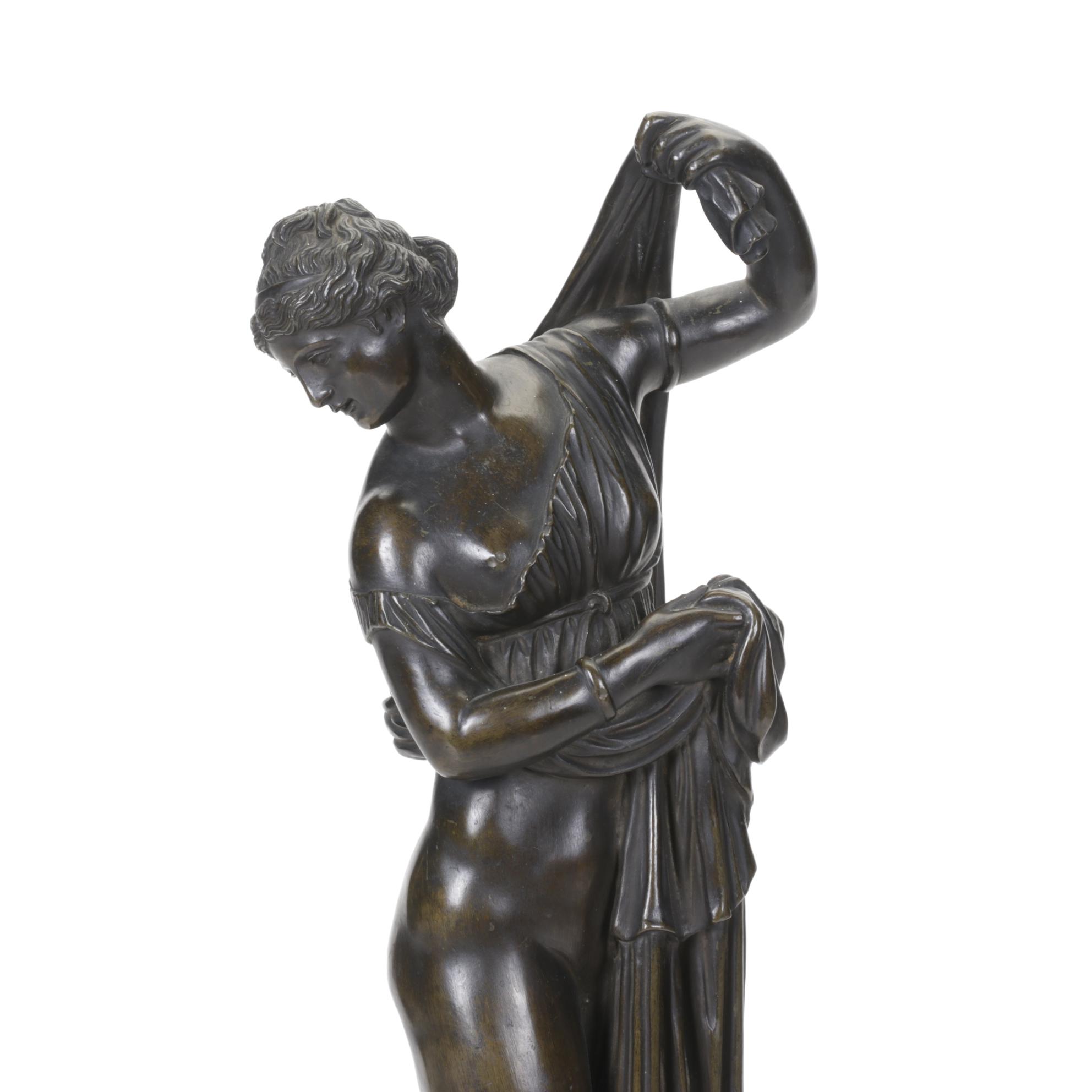 Cast Bronze "Venus Callipyge" Statue with Marble Base