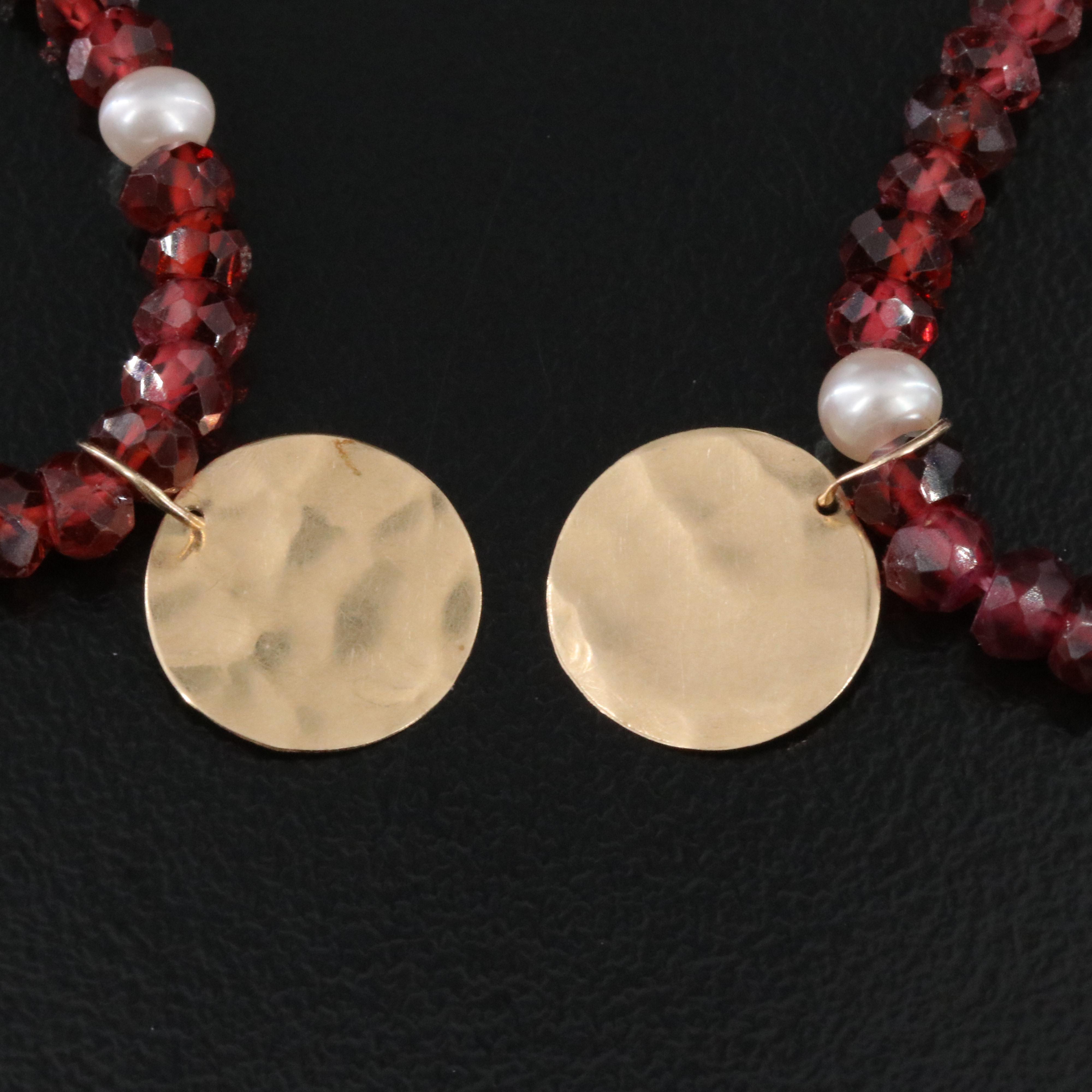 14K Garnet and Pearl Bracelets