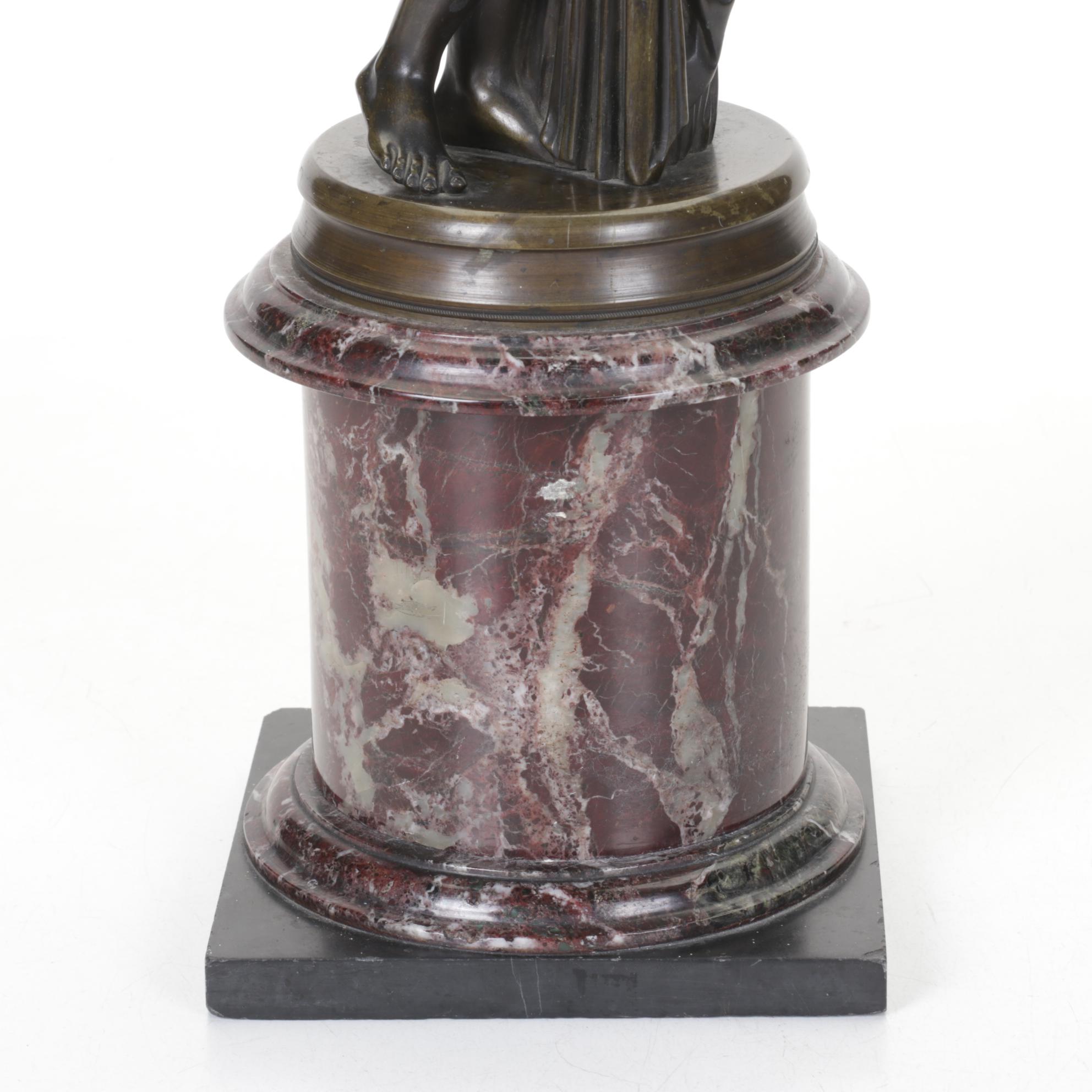 Cast Bronze "Venus Callipyge" Statue with Marble Base