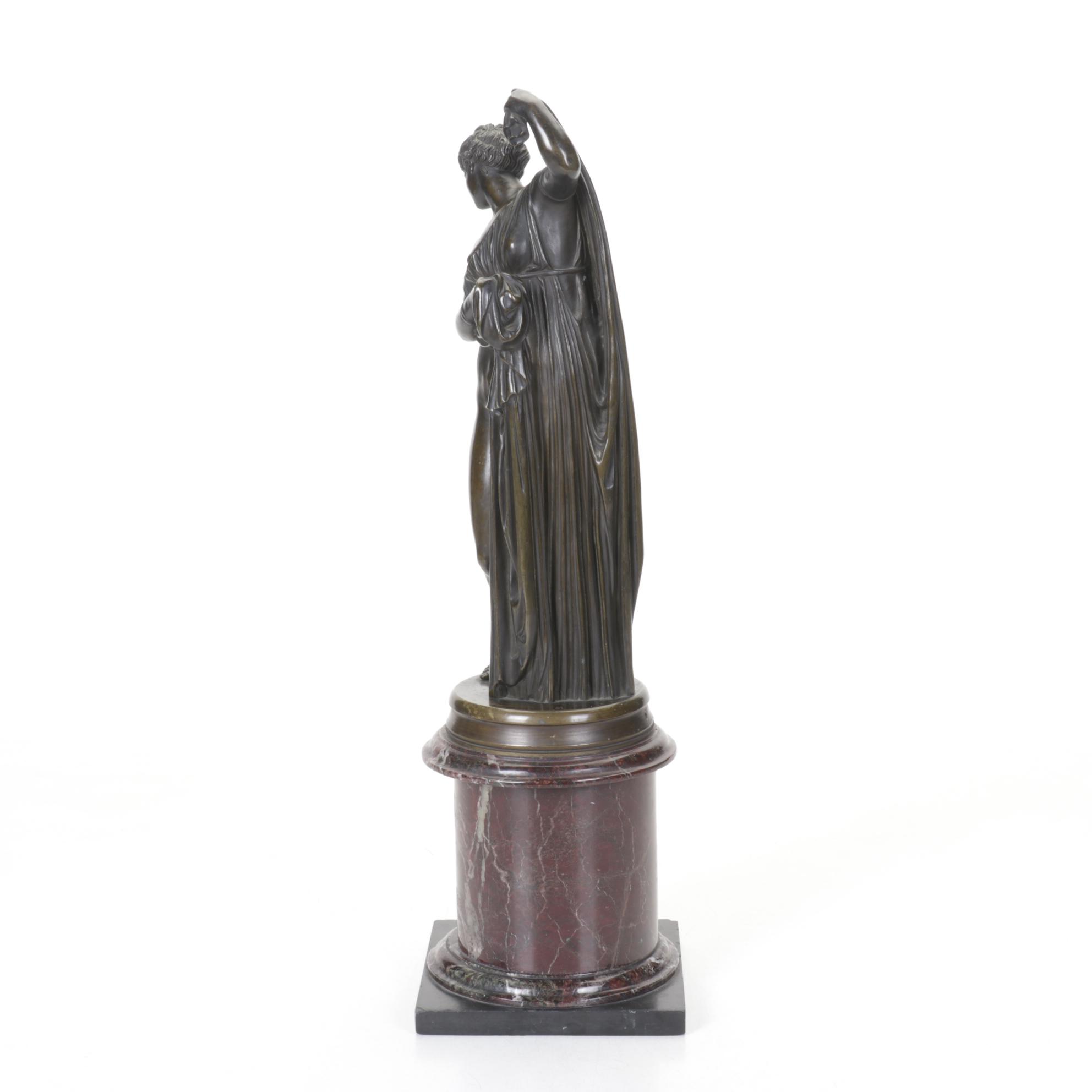 Cast Bronze "Venus Callipyge" Statue with Marble Base