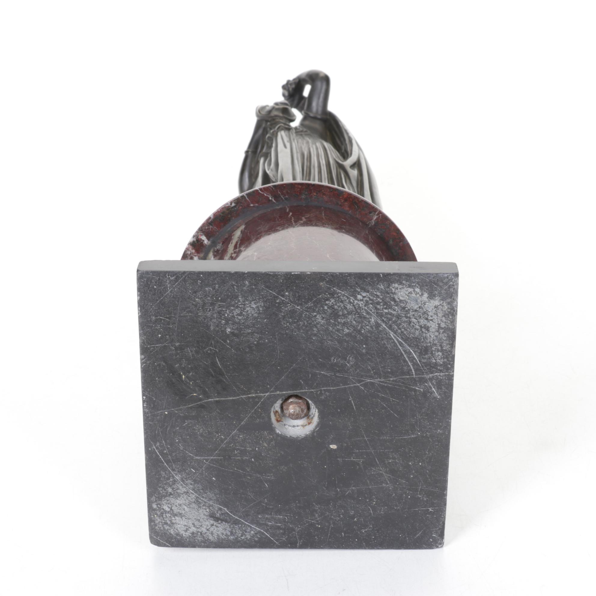 Cast Bronze "Venus Callipyge" Statue with Marble Base