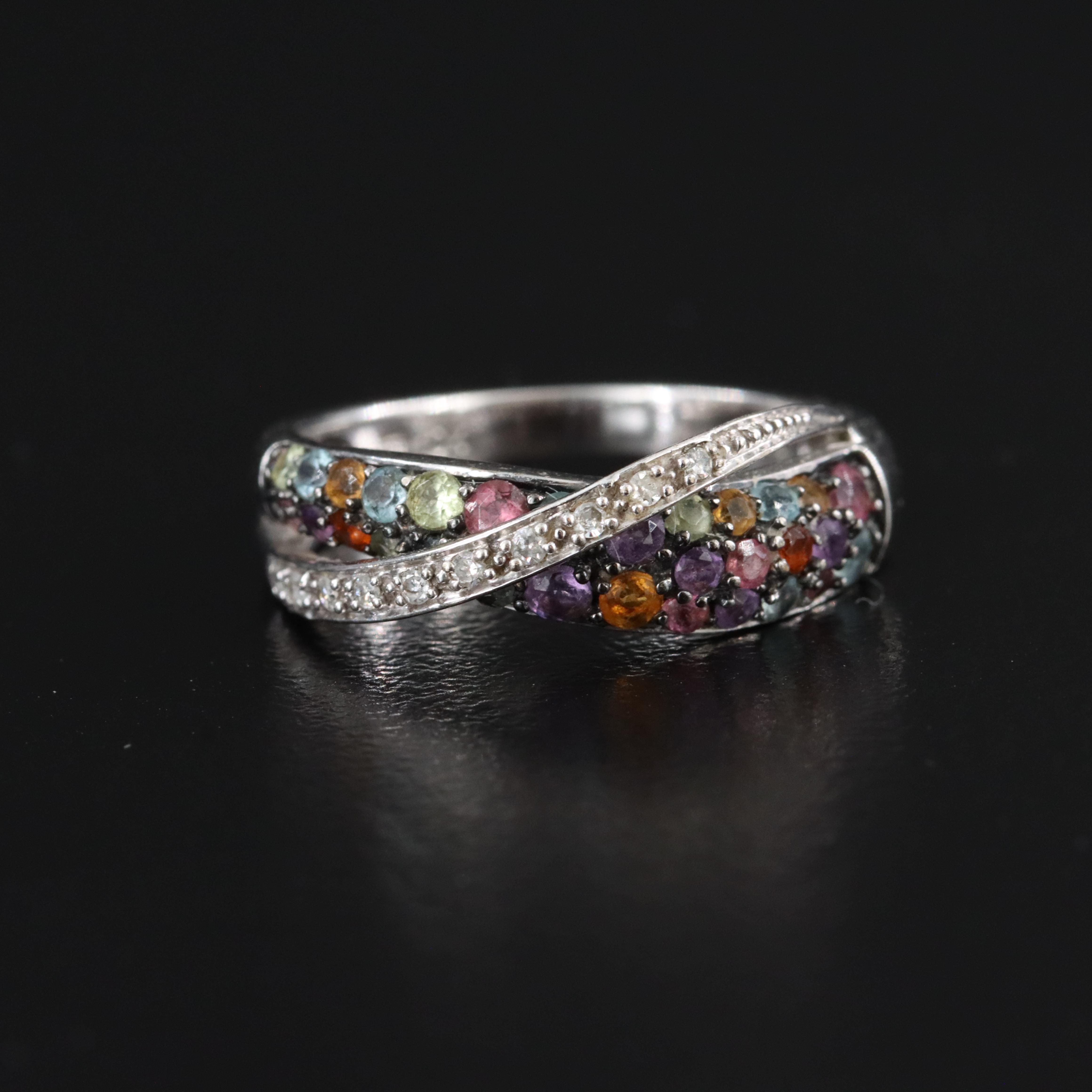 10K Gemstone and Diamond Ring