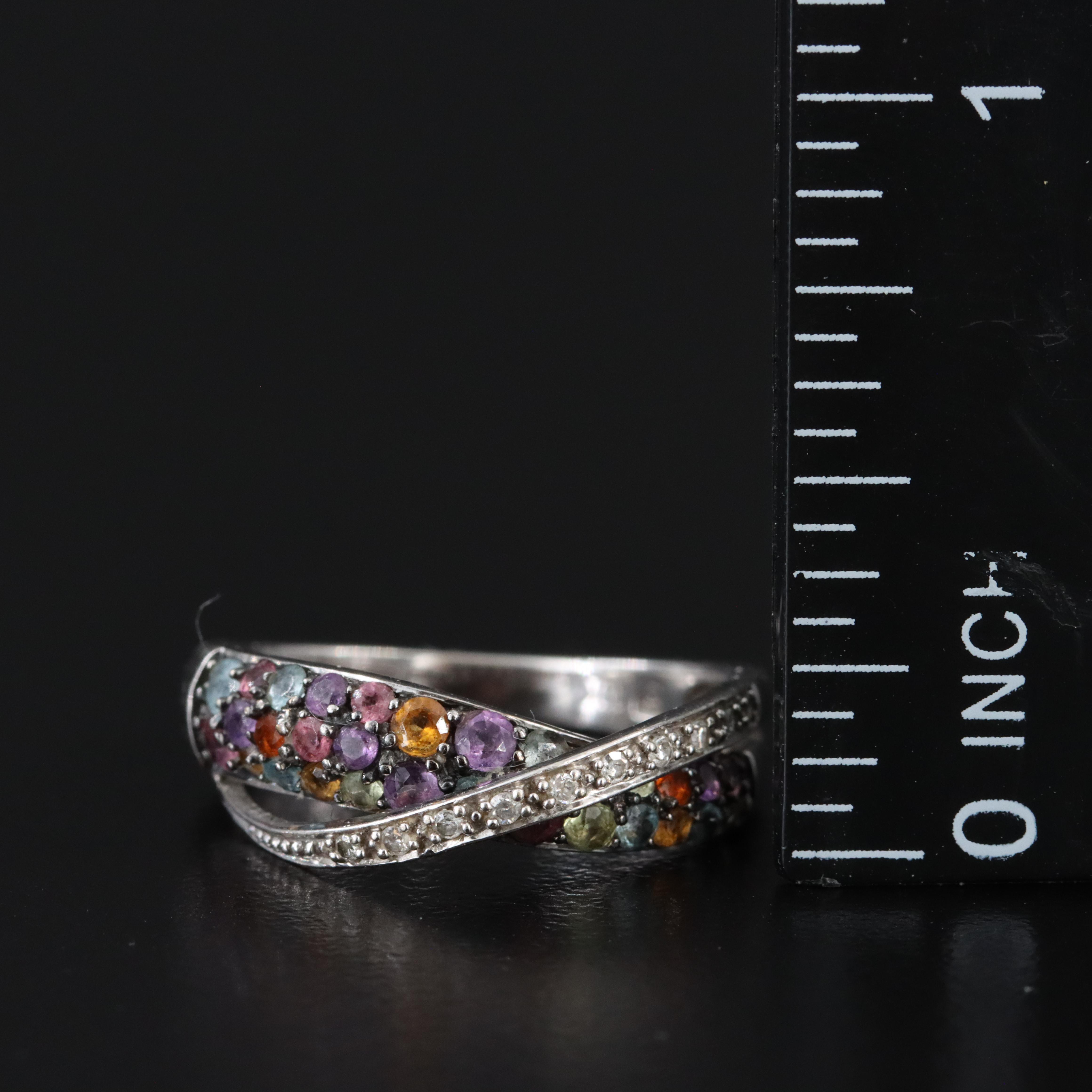 10K Gemstone and Diamond Ring