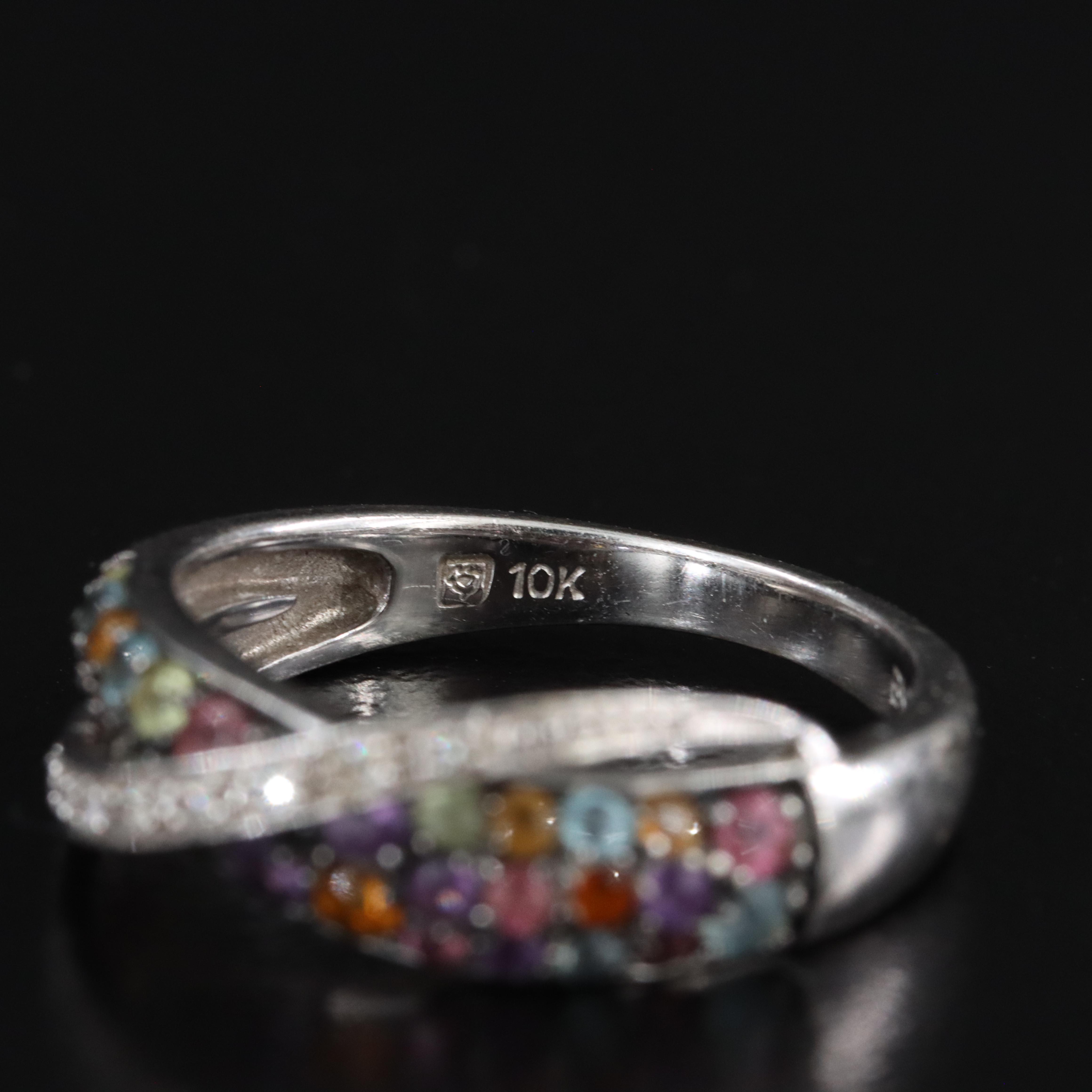 10K Gemstone and Diamond Ring