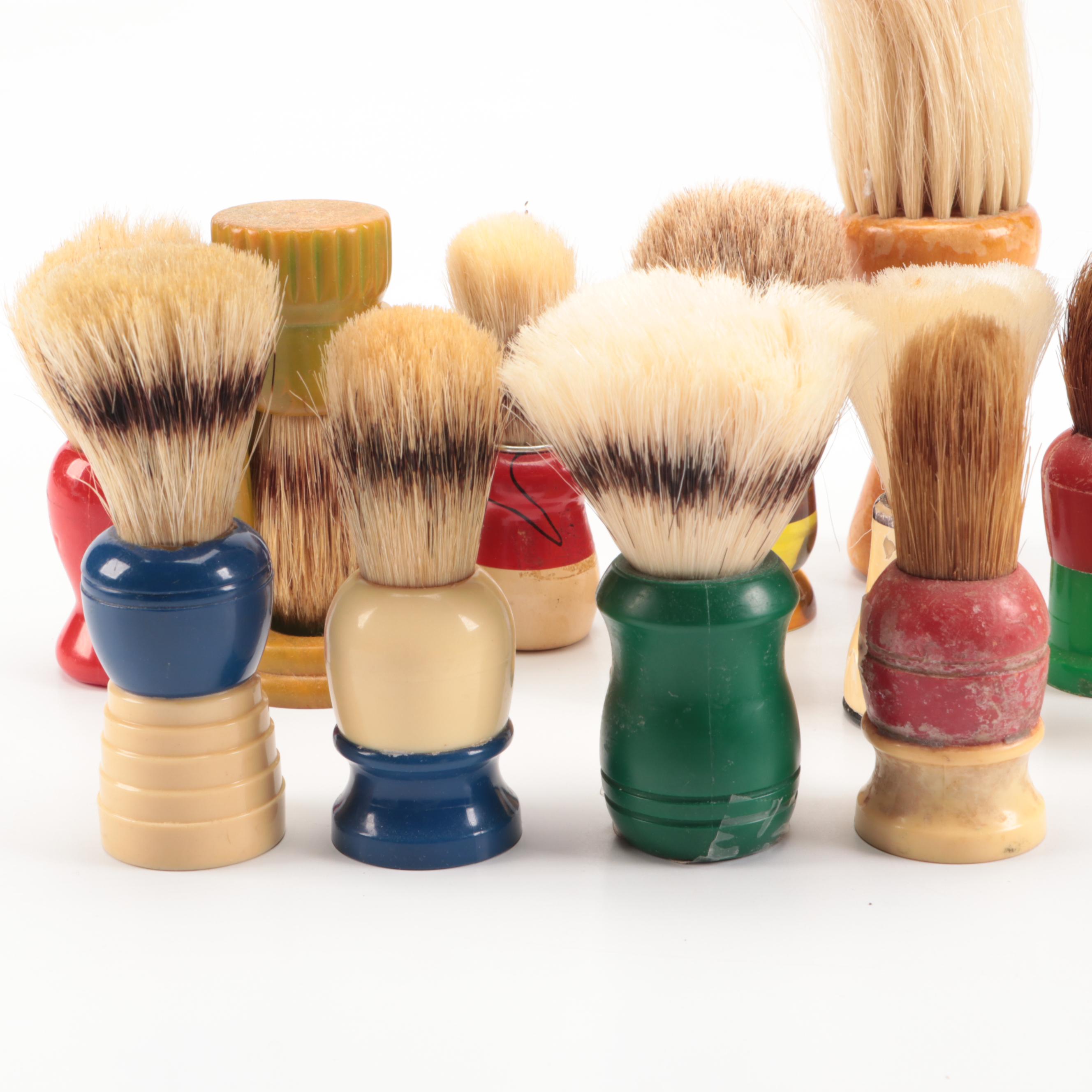 Vintage Wood and Resin Shaving Brushes