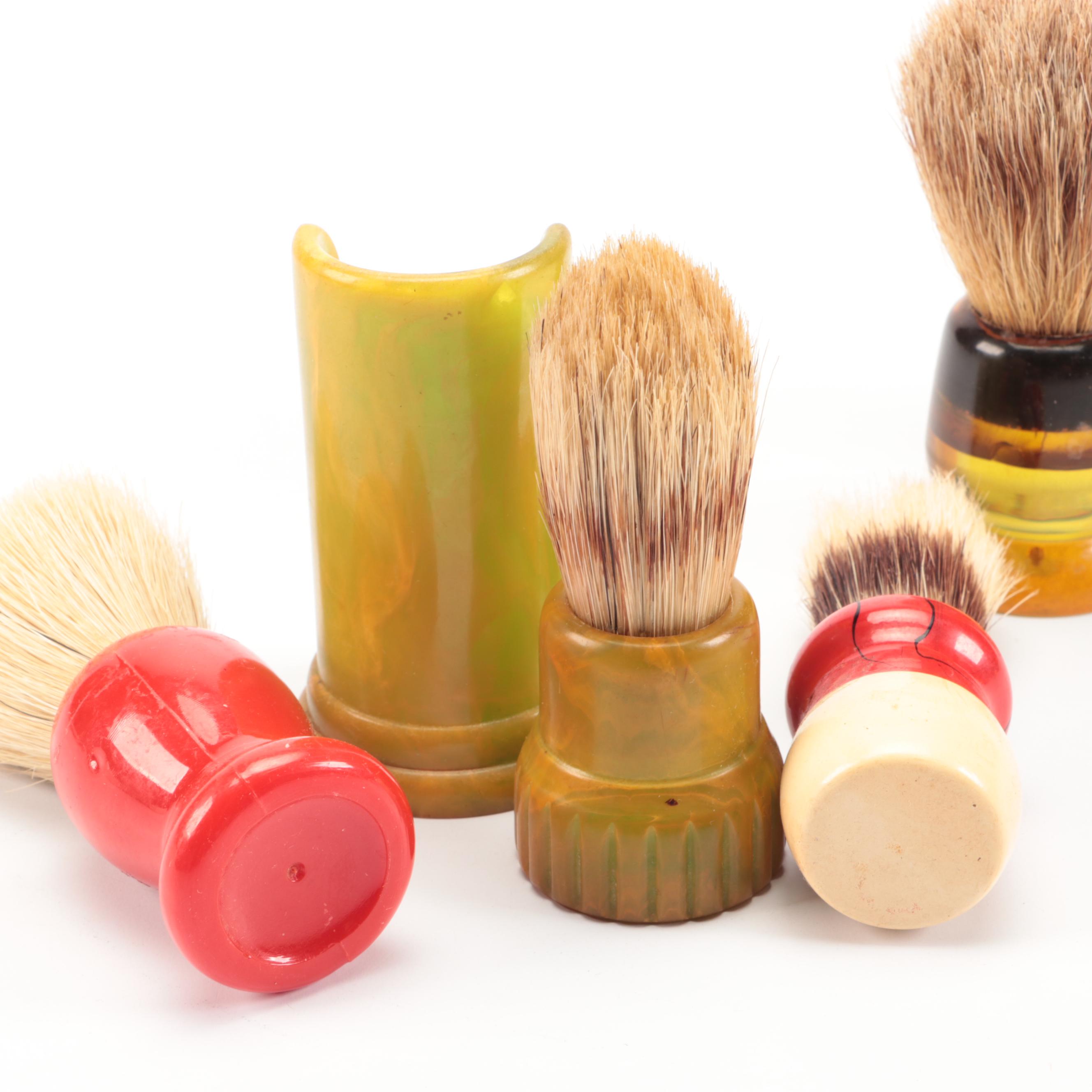 Vintage Wood and Resin Shaving Brushes