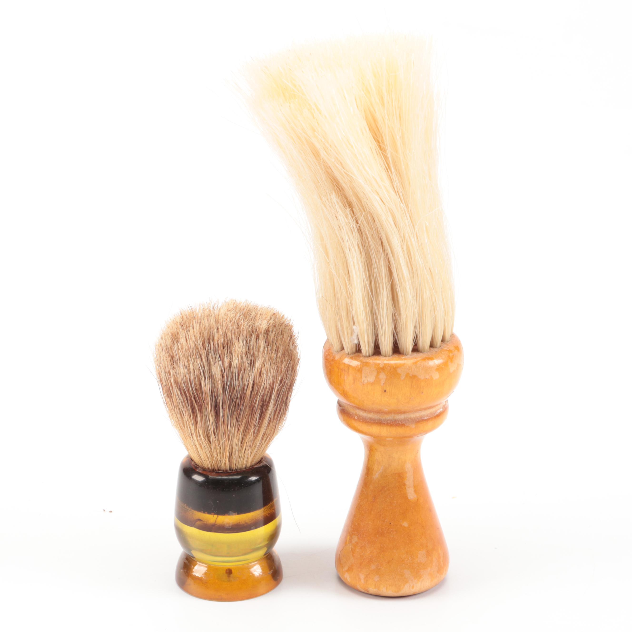 Vintage Wood and Resin Shaving Brushes