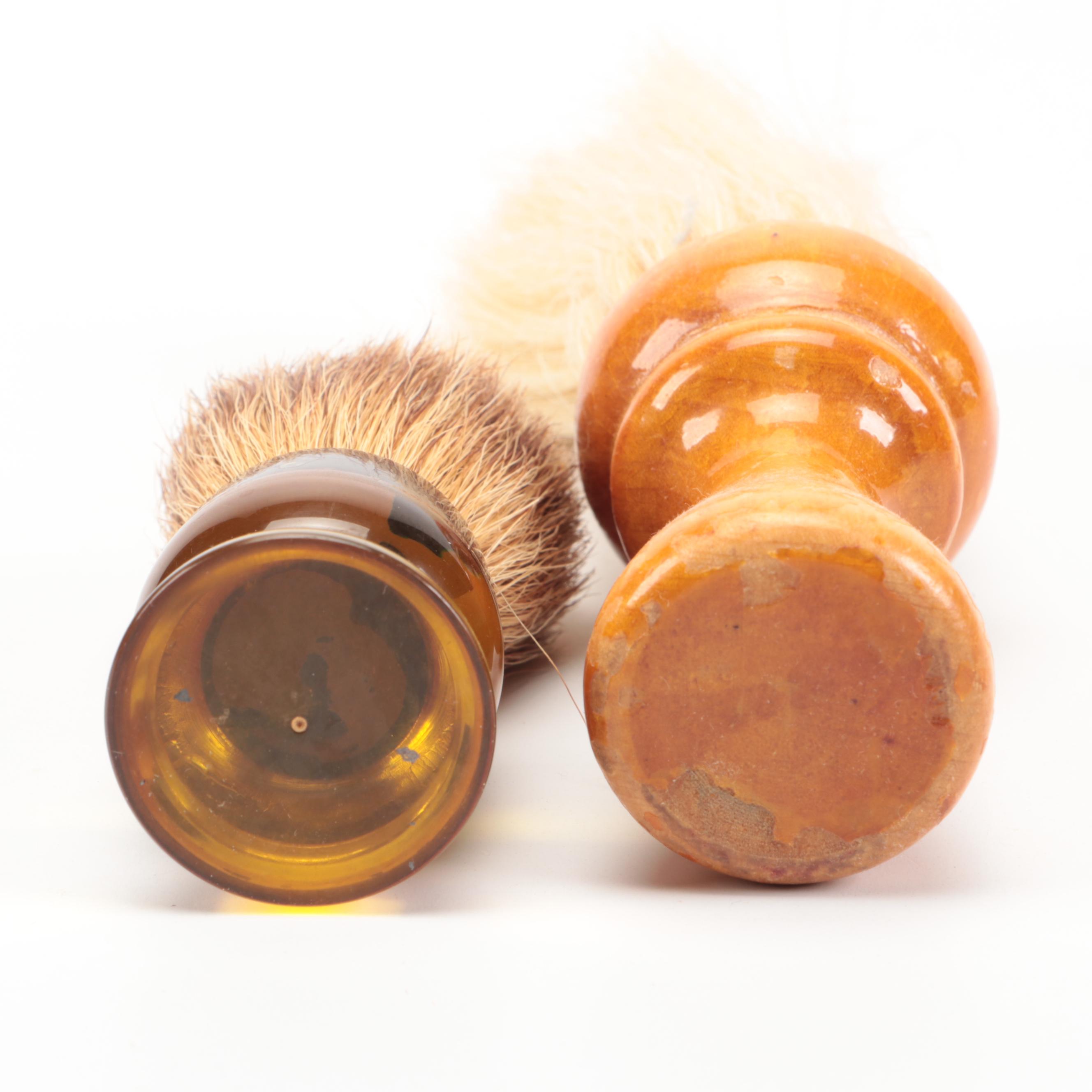 Vintage Wood and Resin Shaving Brushes