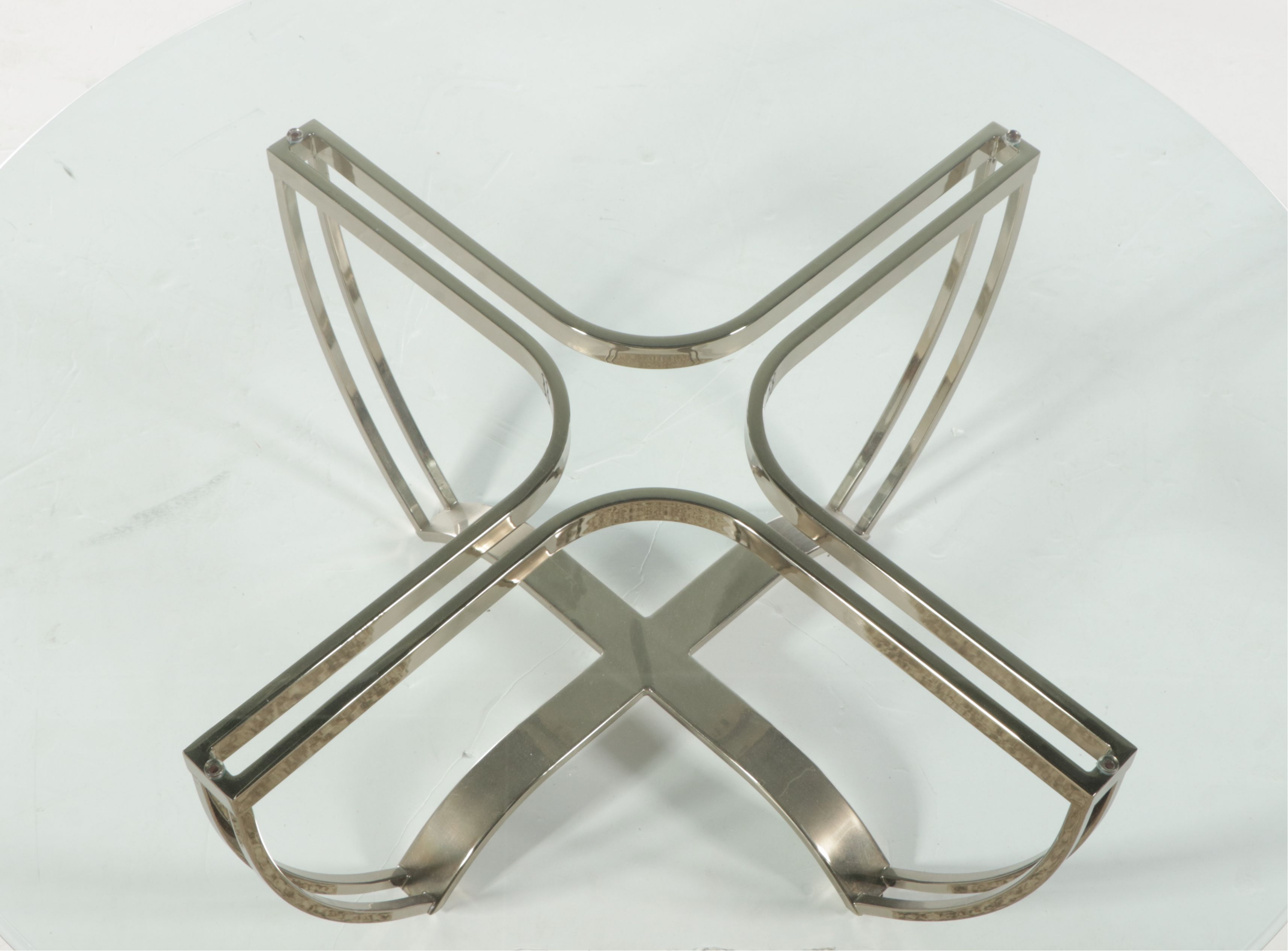 Modern Circular Glass Top Coffee Table