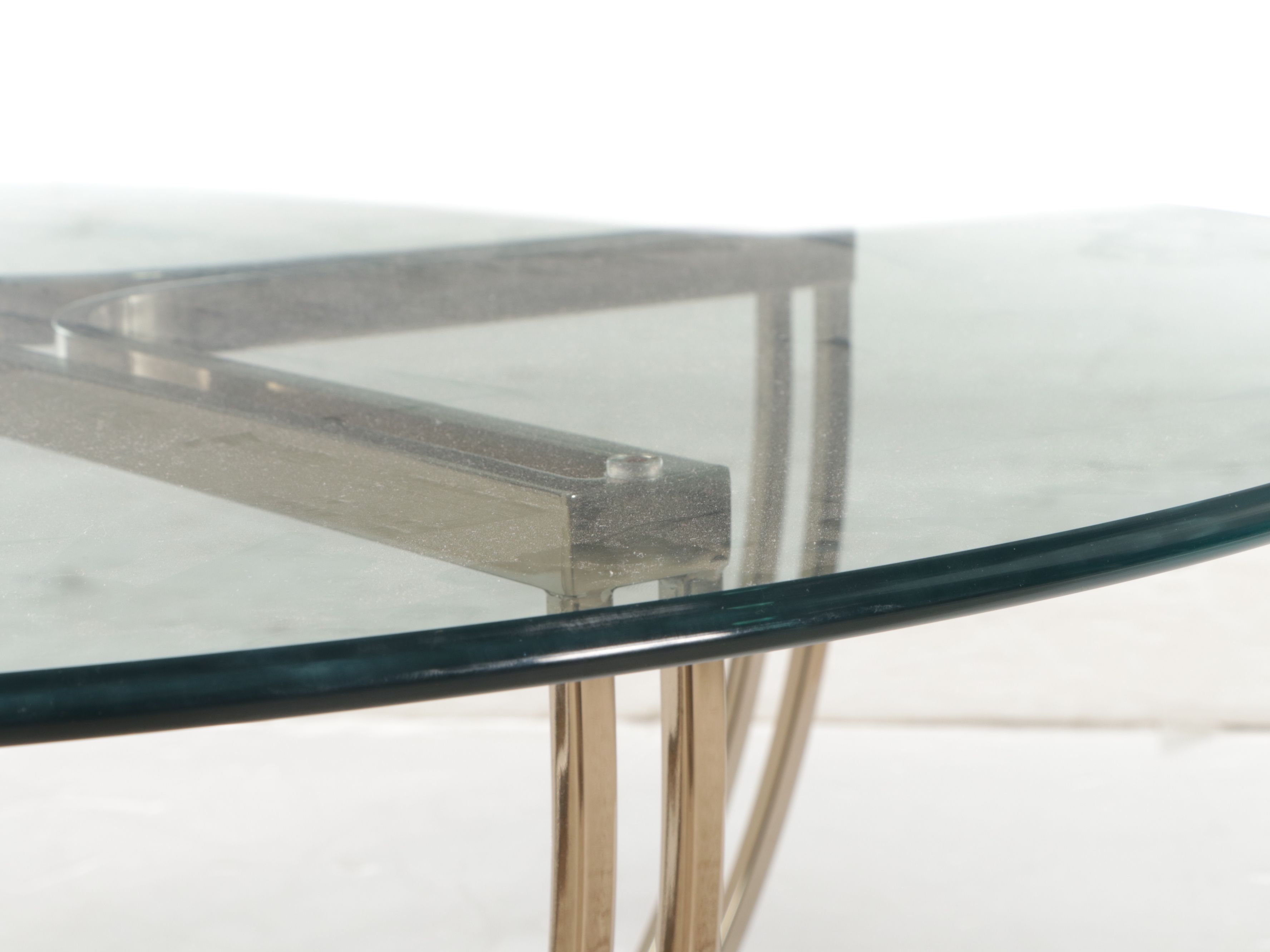 Modern Circular Glass Top Coffee Table