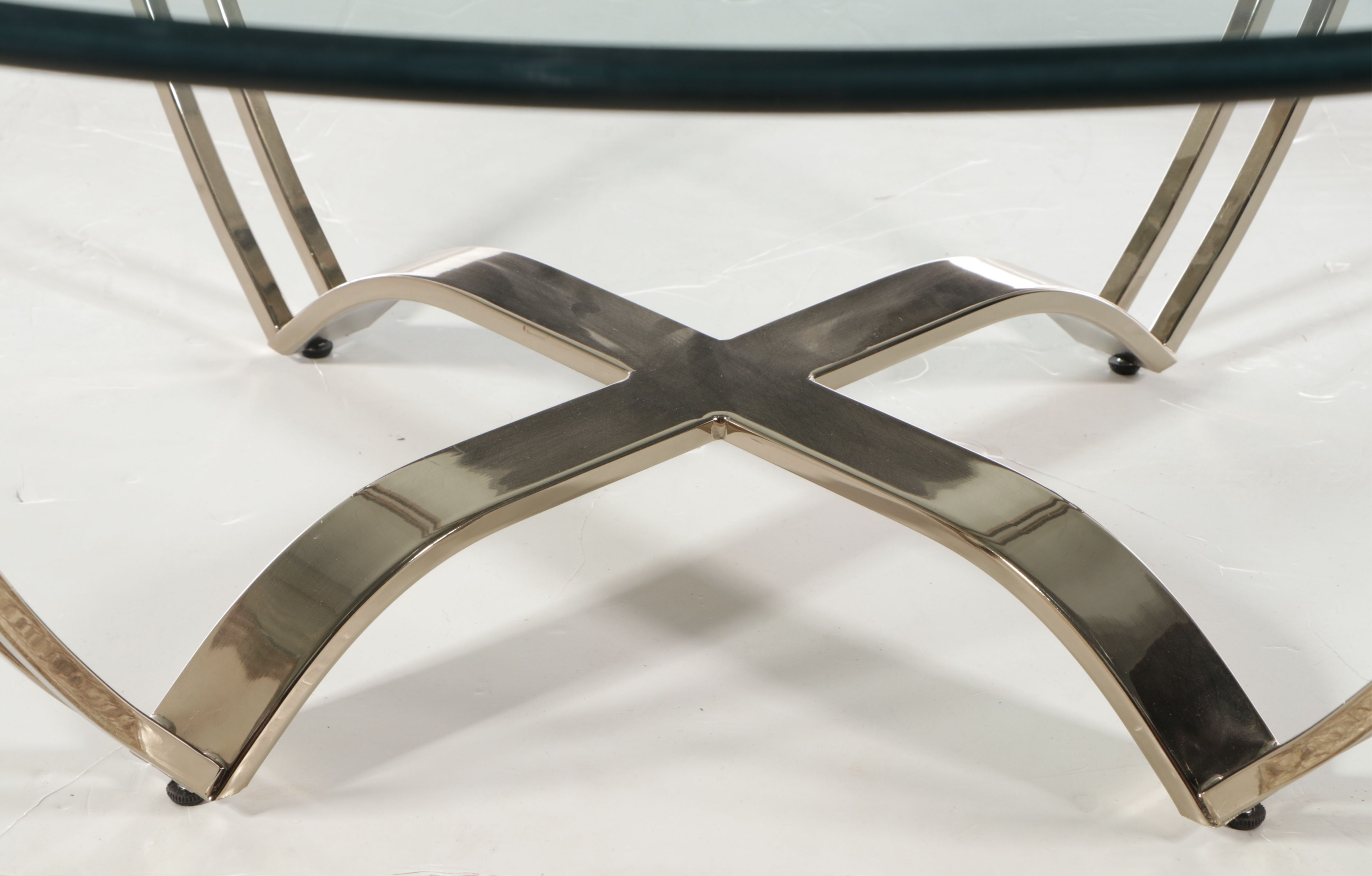 Modern Circular Glass Top Coffee Table