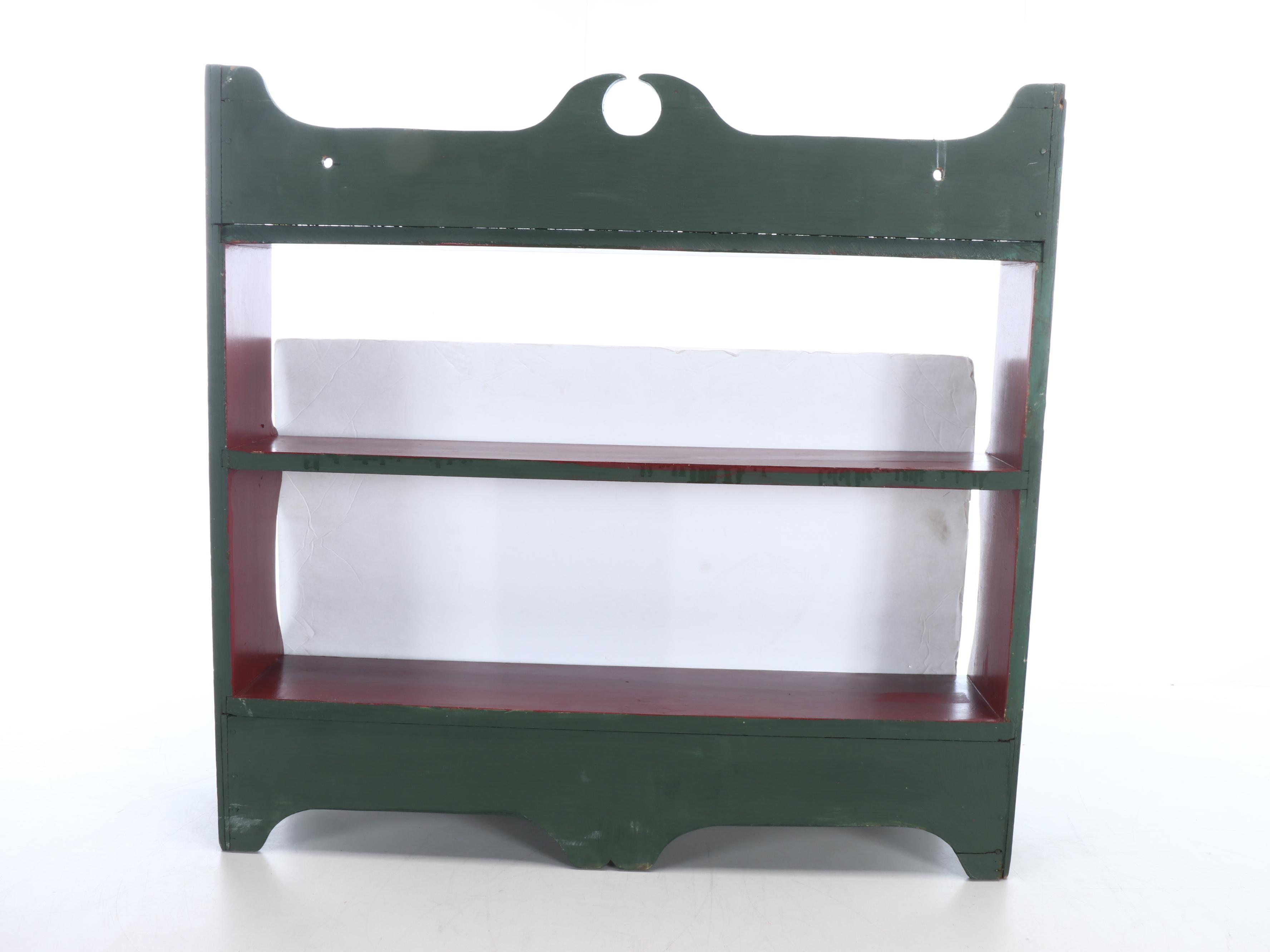 Painted Wooden Wall Shelf