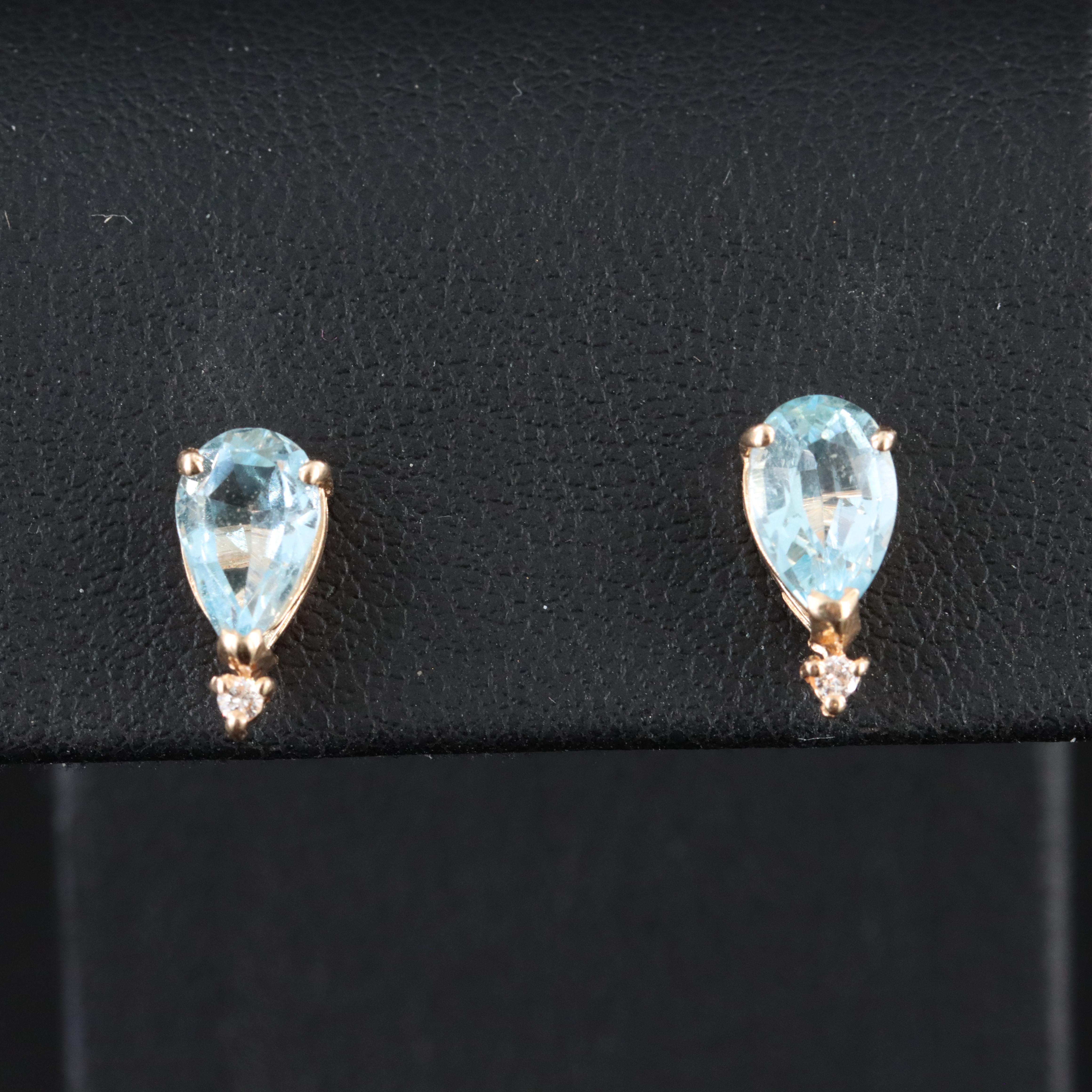 14K Sky Blue Topaz and Diamond Earrings