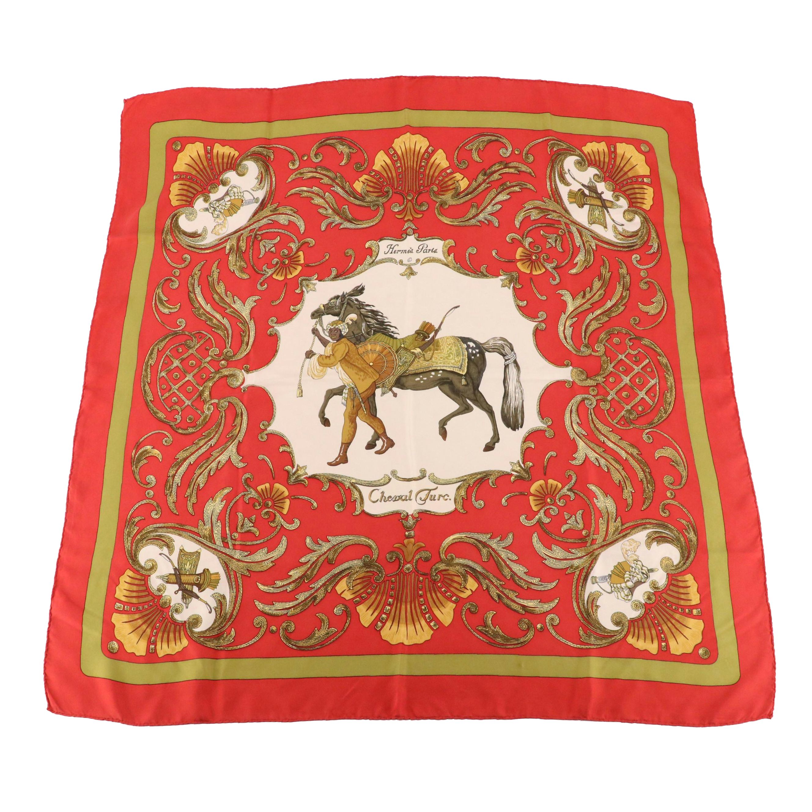 Hermès "Cheval Turc" Silk Twill Scarf 90