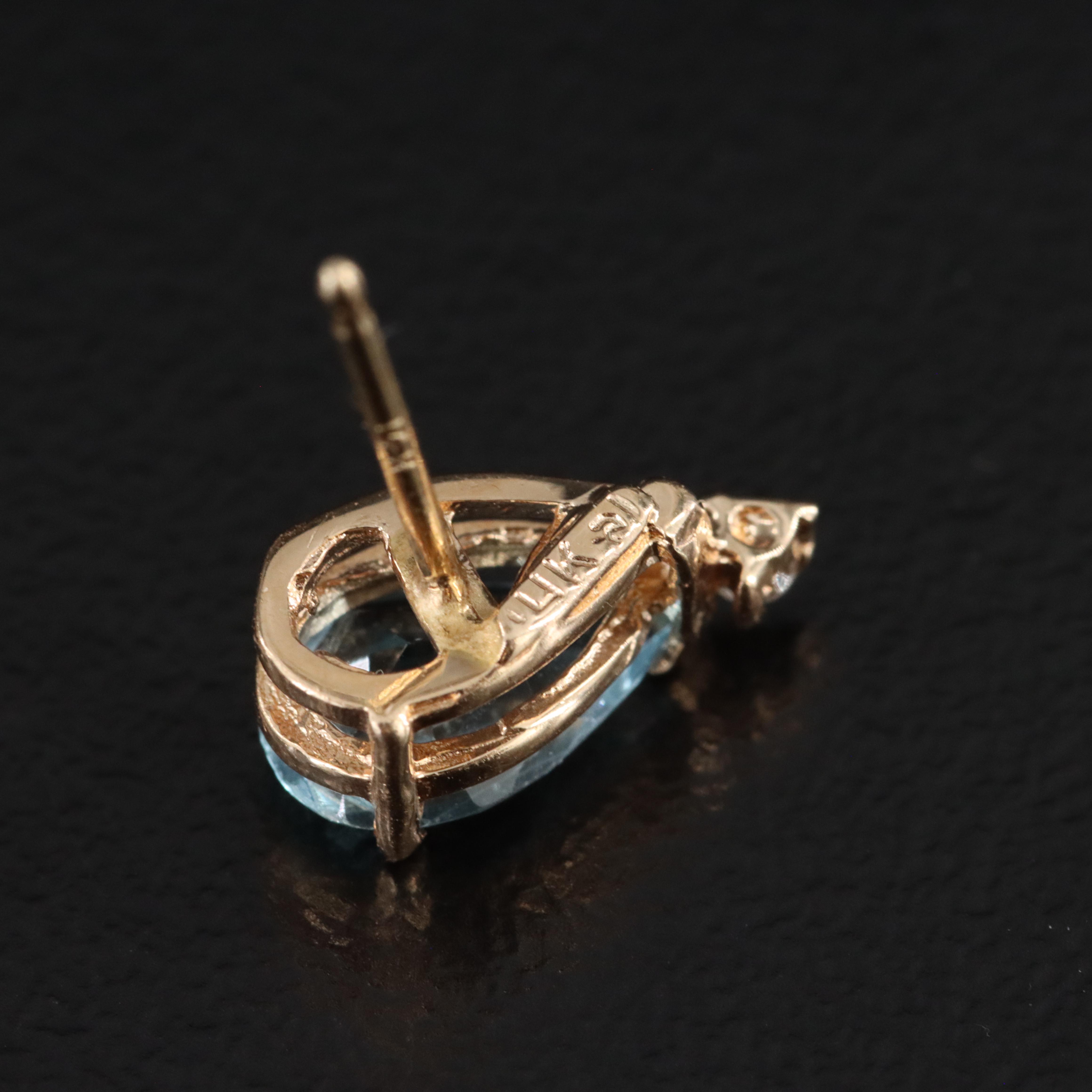 14K Sky Blue Topaz and Diamond Earrings