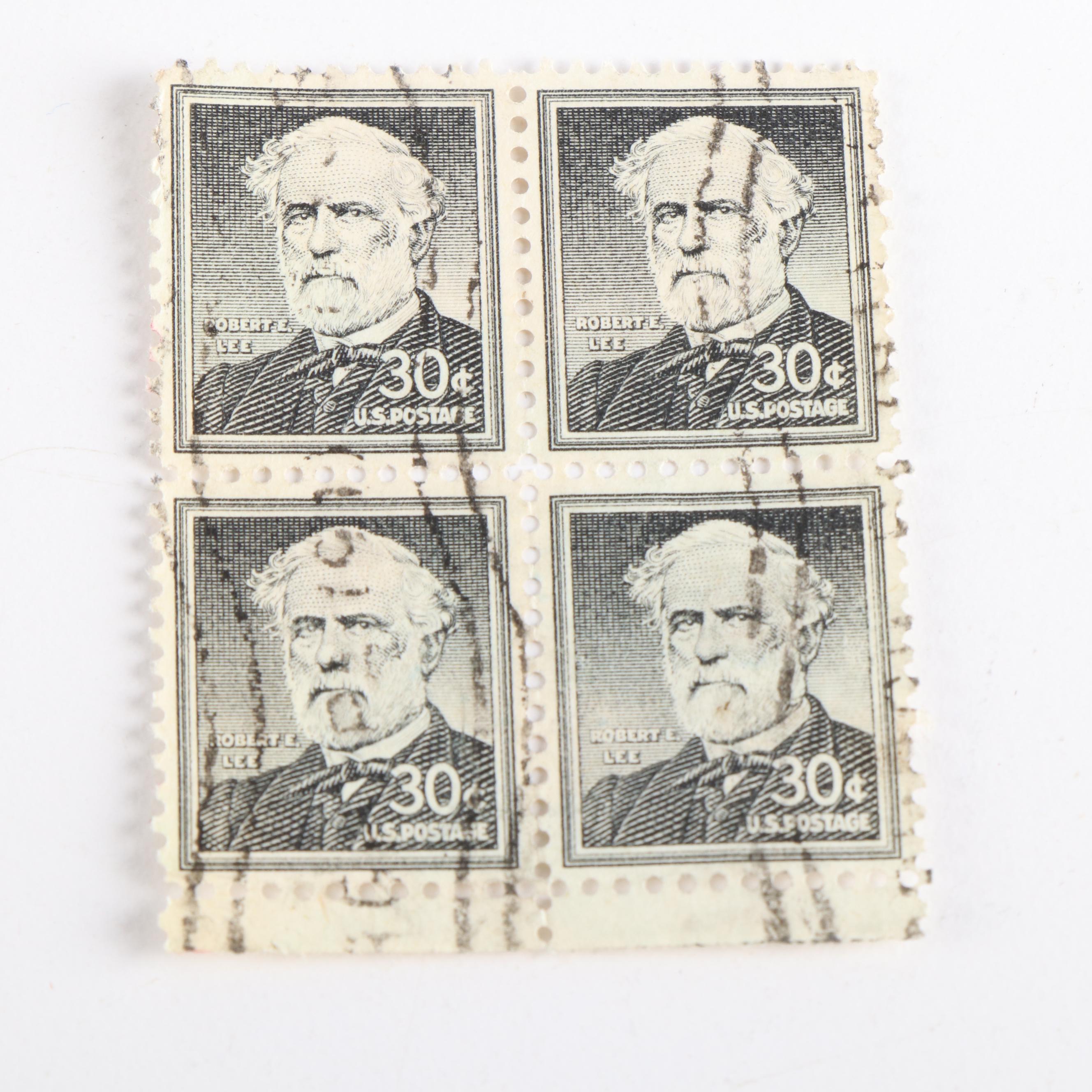 Collection of More than 800 Unused Blocks of Four U.S. Postage Stamps