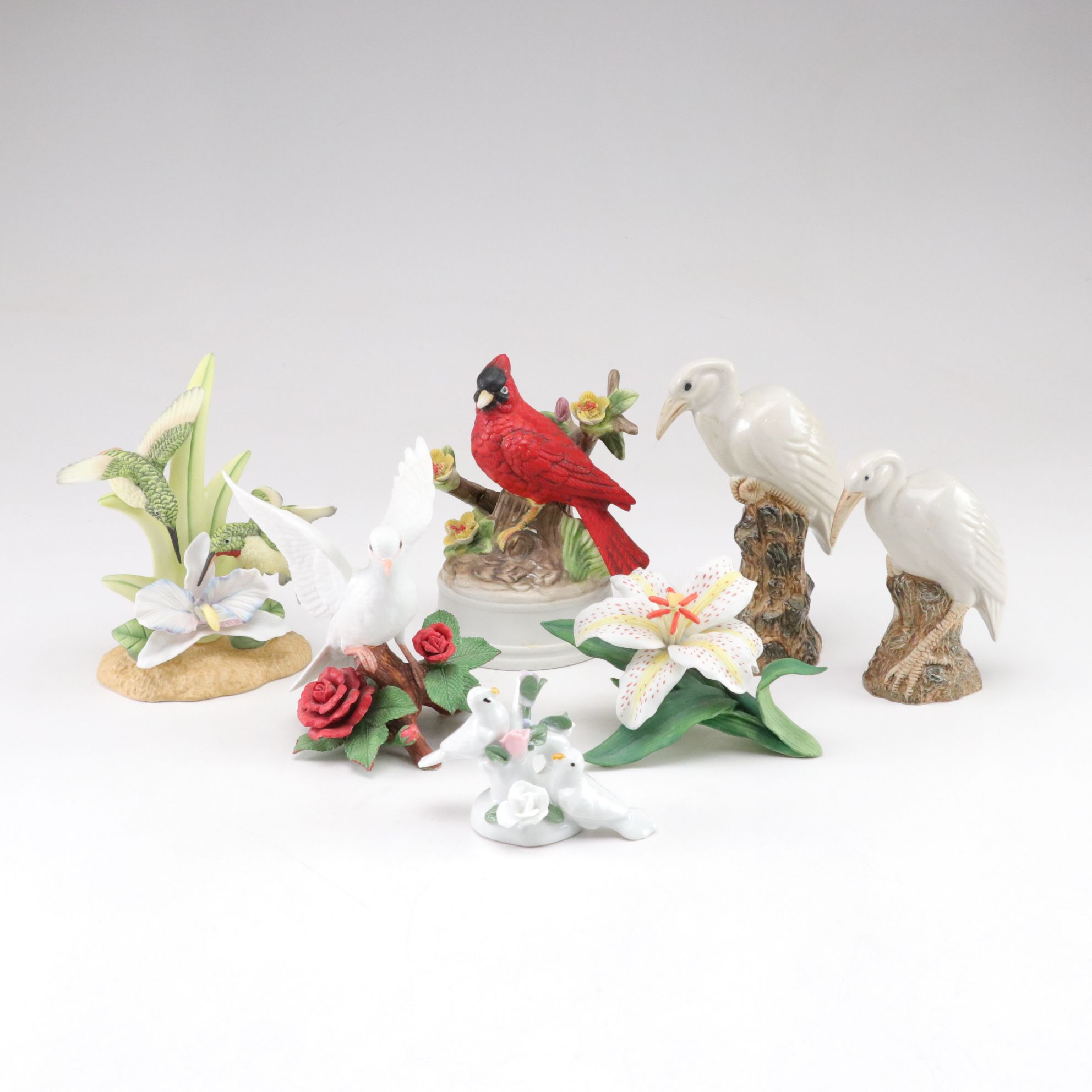 Japanese Wony Porcelain, Lenox and Other Bird and Flower Figurines