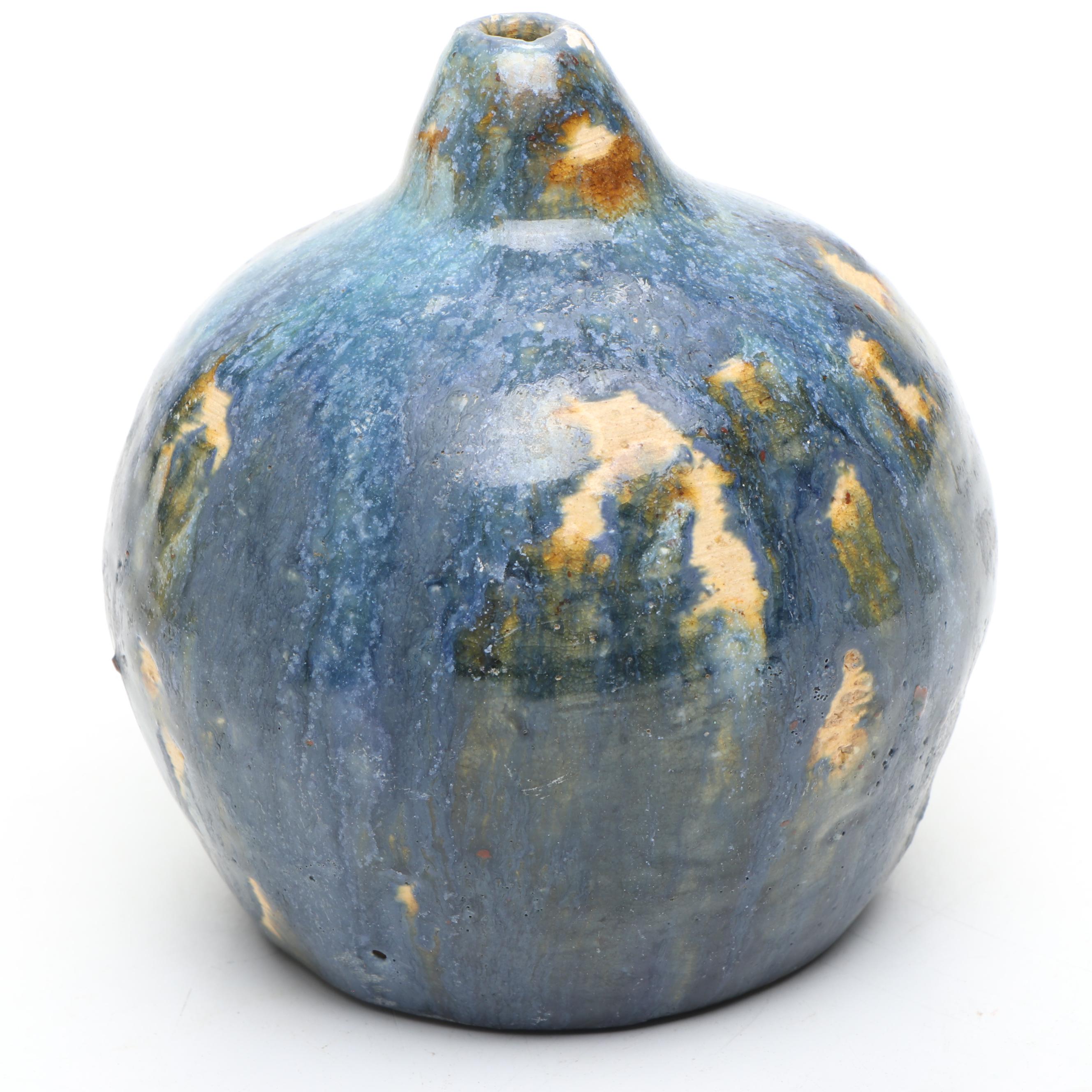 Painted Wood Boxes with Art Pottery Vase