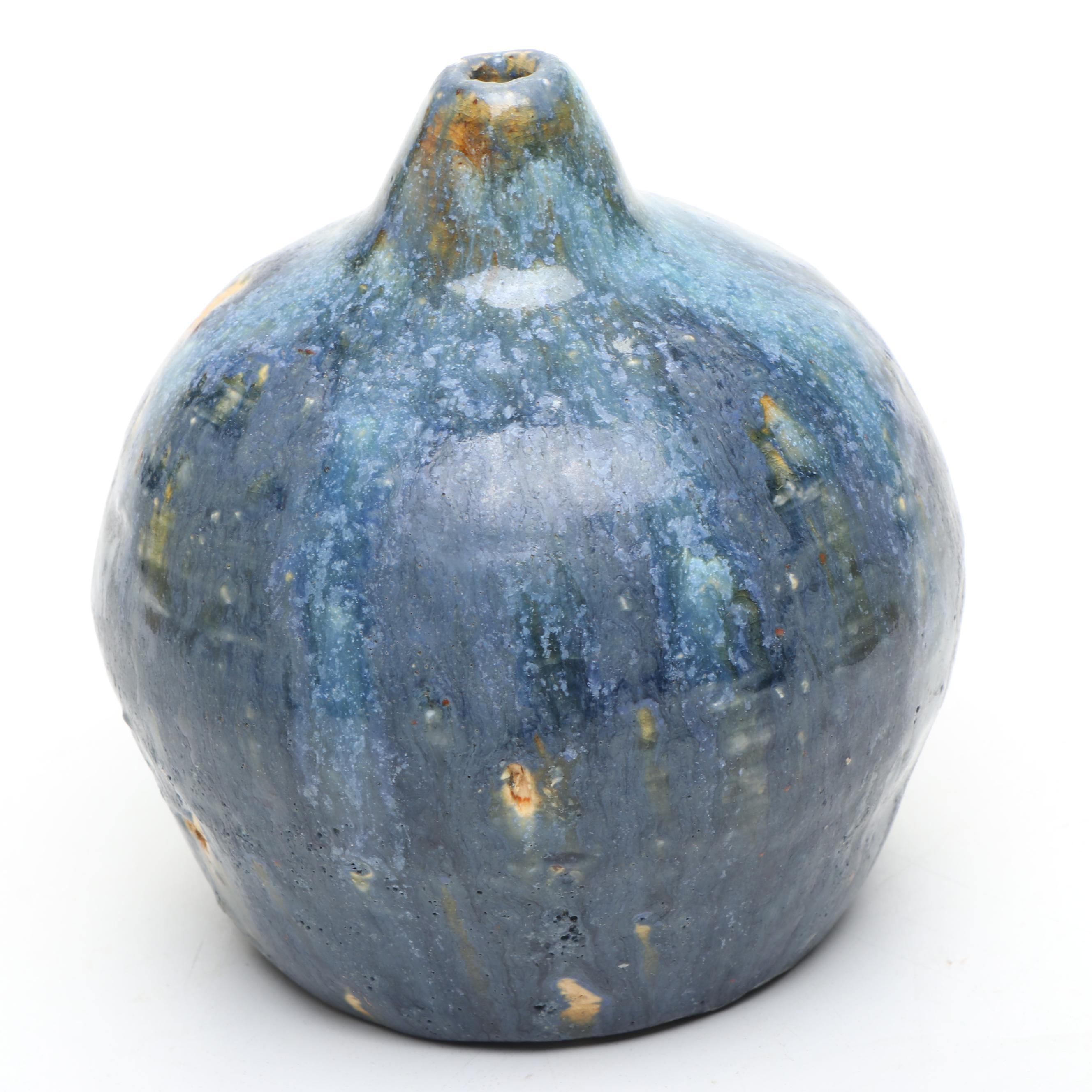 Painted Wood Boxes with Art Pottery Vase