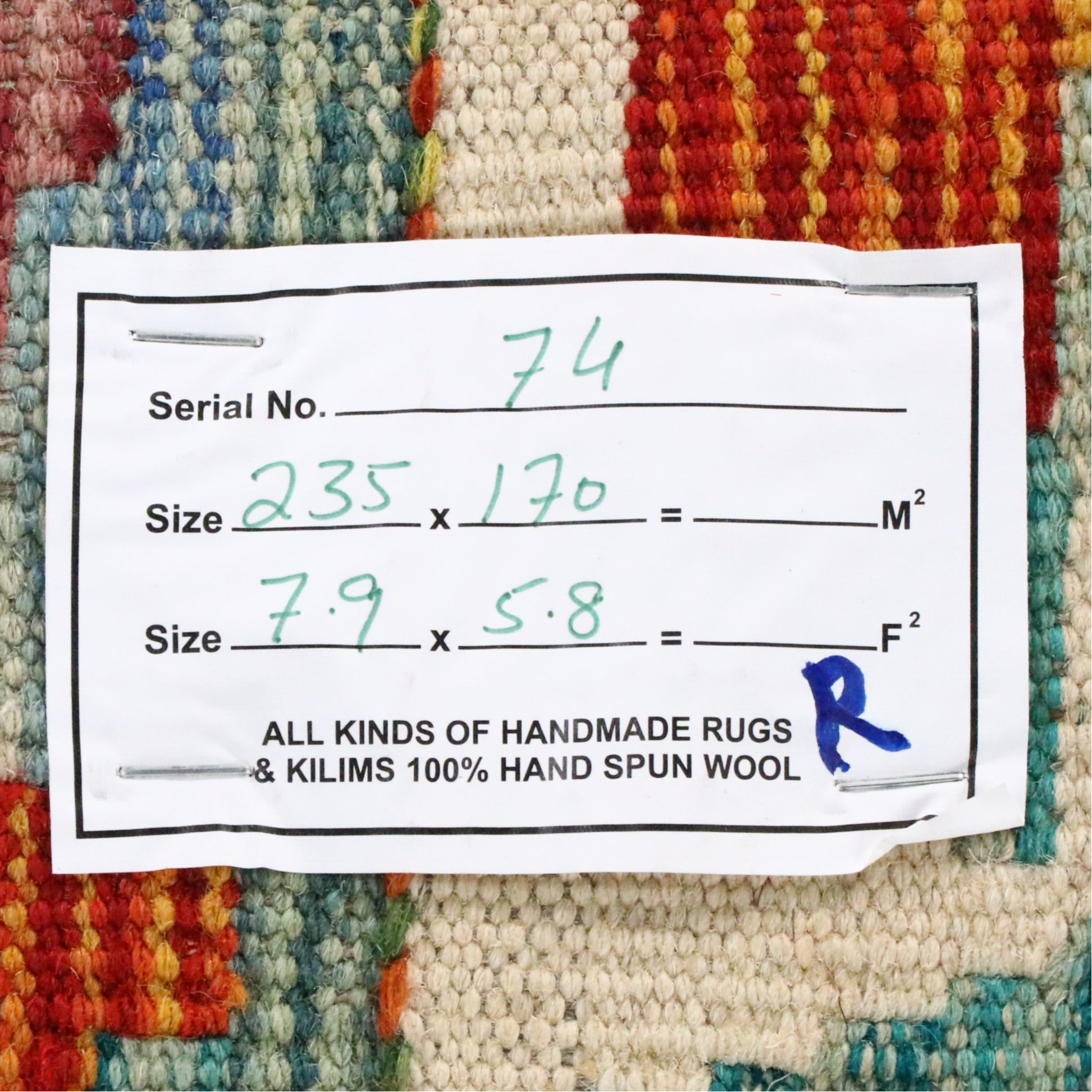 5'5 x 7'10 Handwoven Pakistani Kilim Area Rug