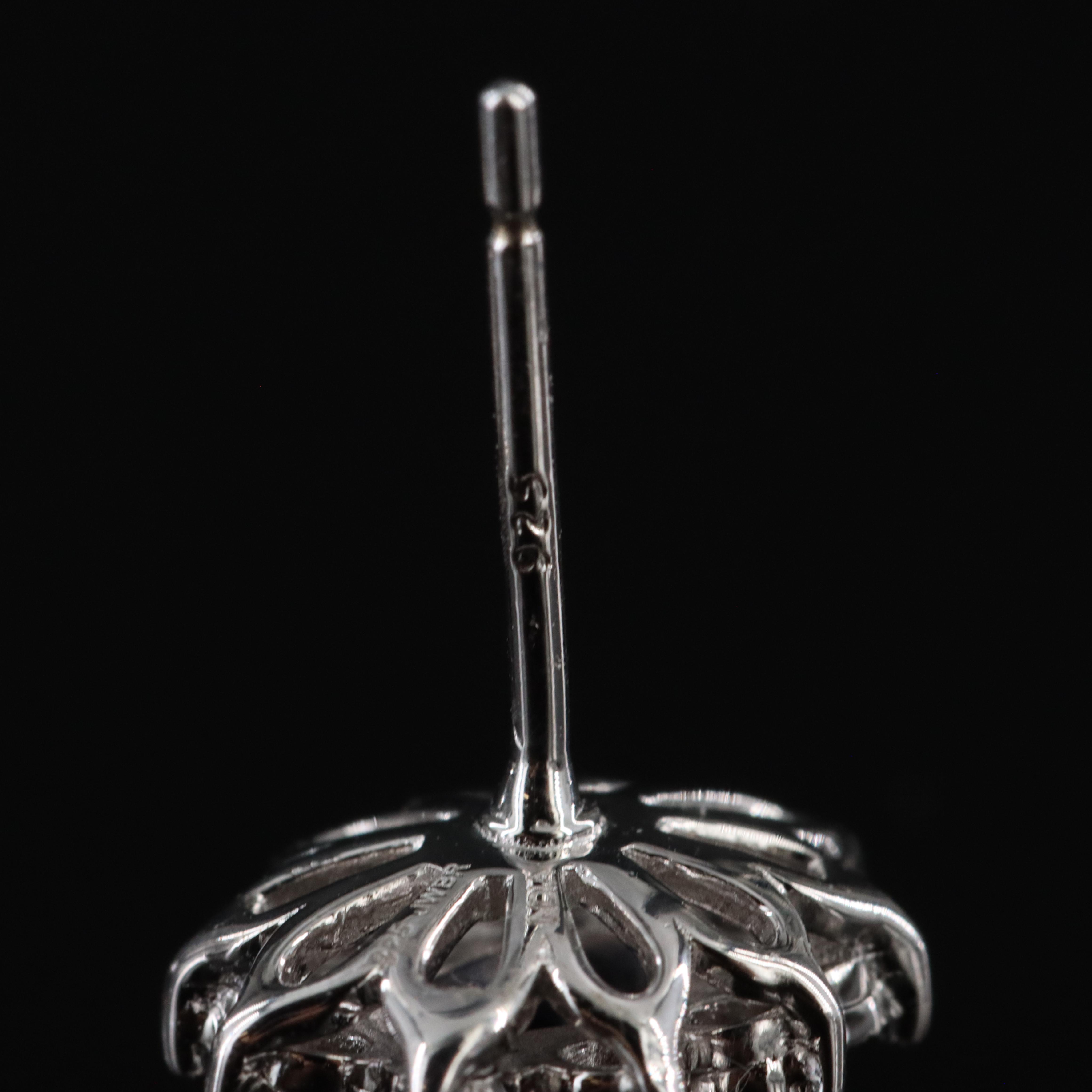 Sterling Sapphire and Diamond Earrings