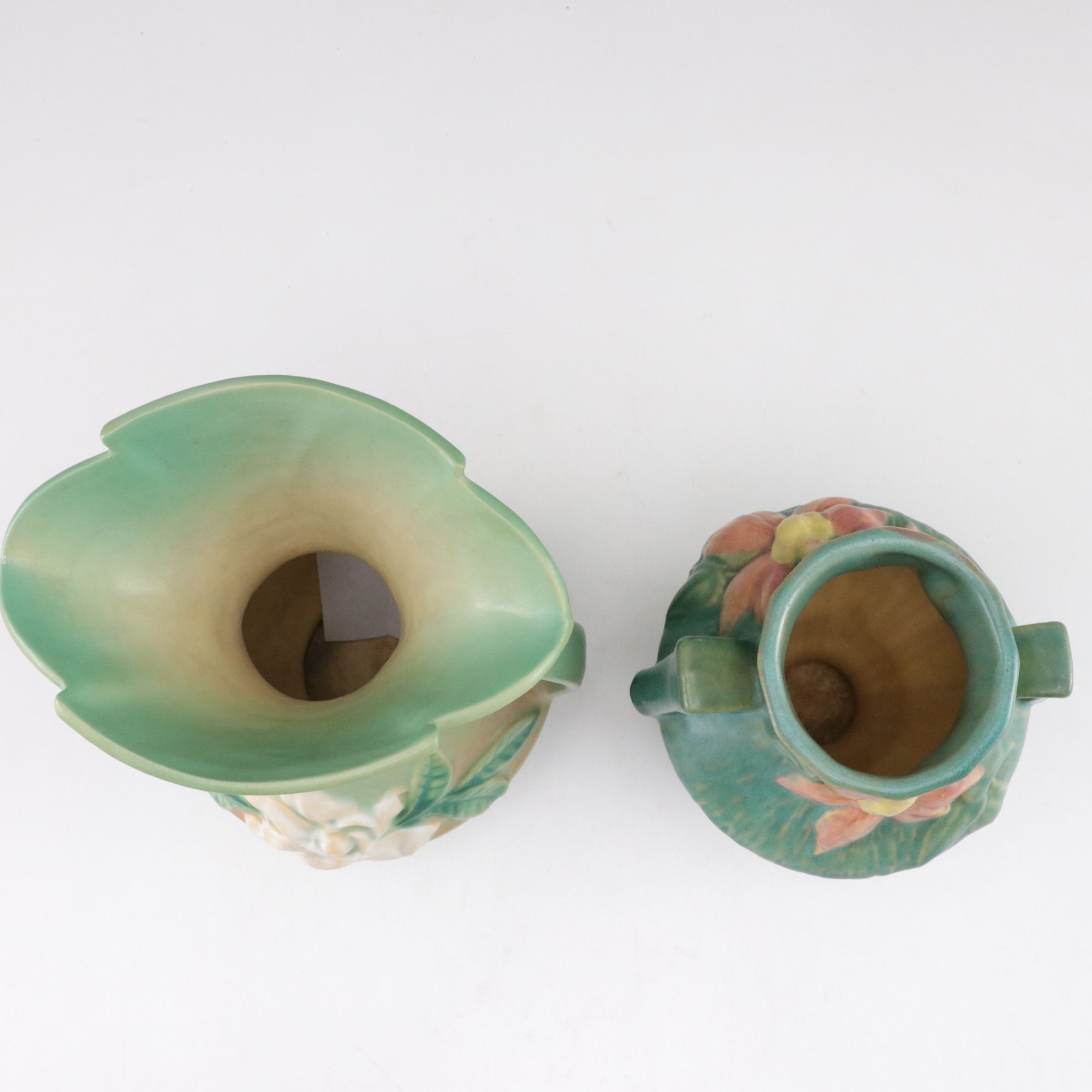 Roseville "Foxglove" & "Snowberry" Cornucopias with Other Vases