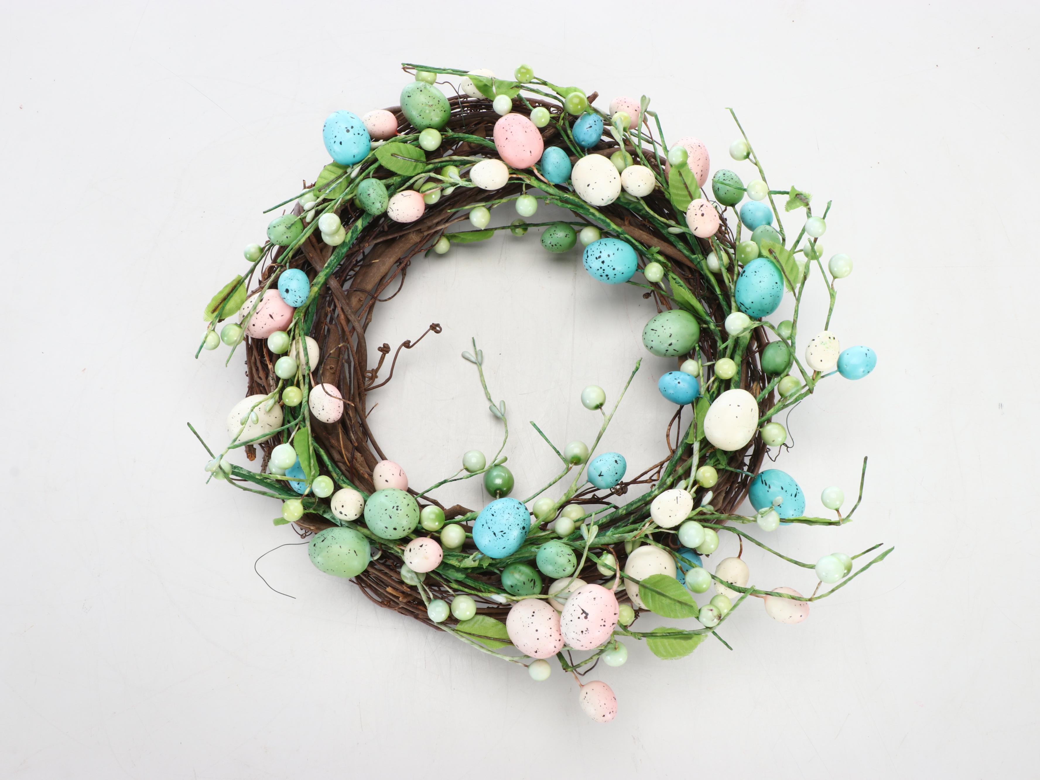 Ceramic Bunny and Cabbage Bowl and Shakers with Other Easter Décor