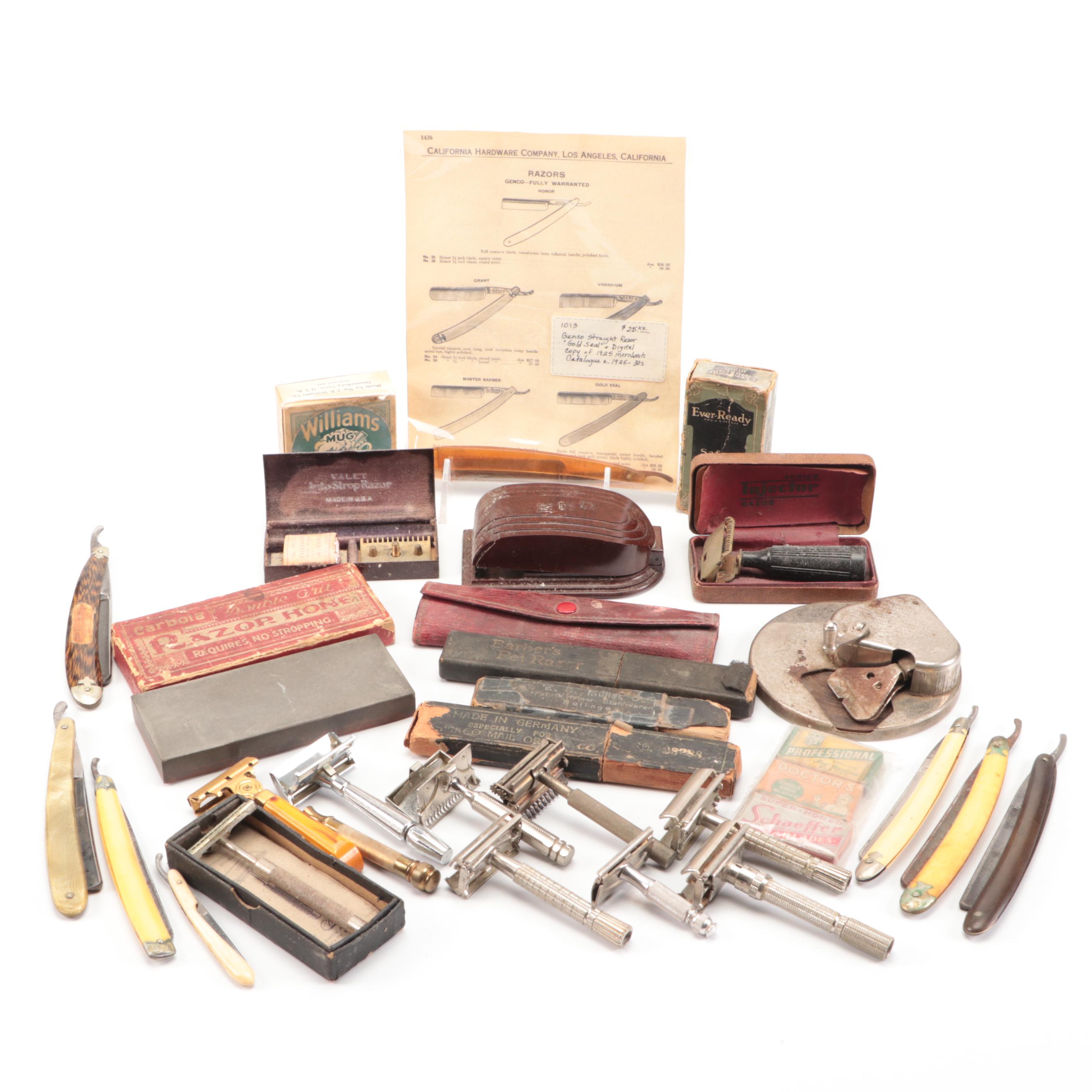 Schick, Genco, Rhodes and More Straight Razors with Shaving Accessories