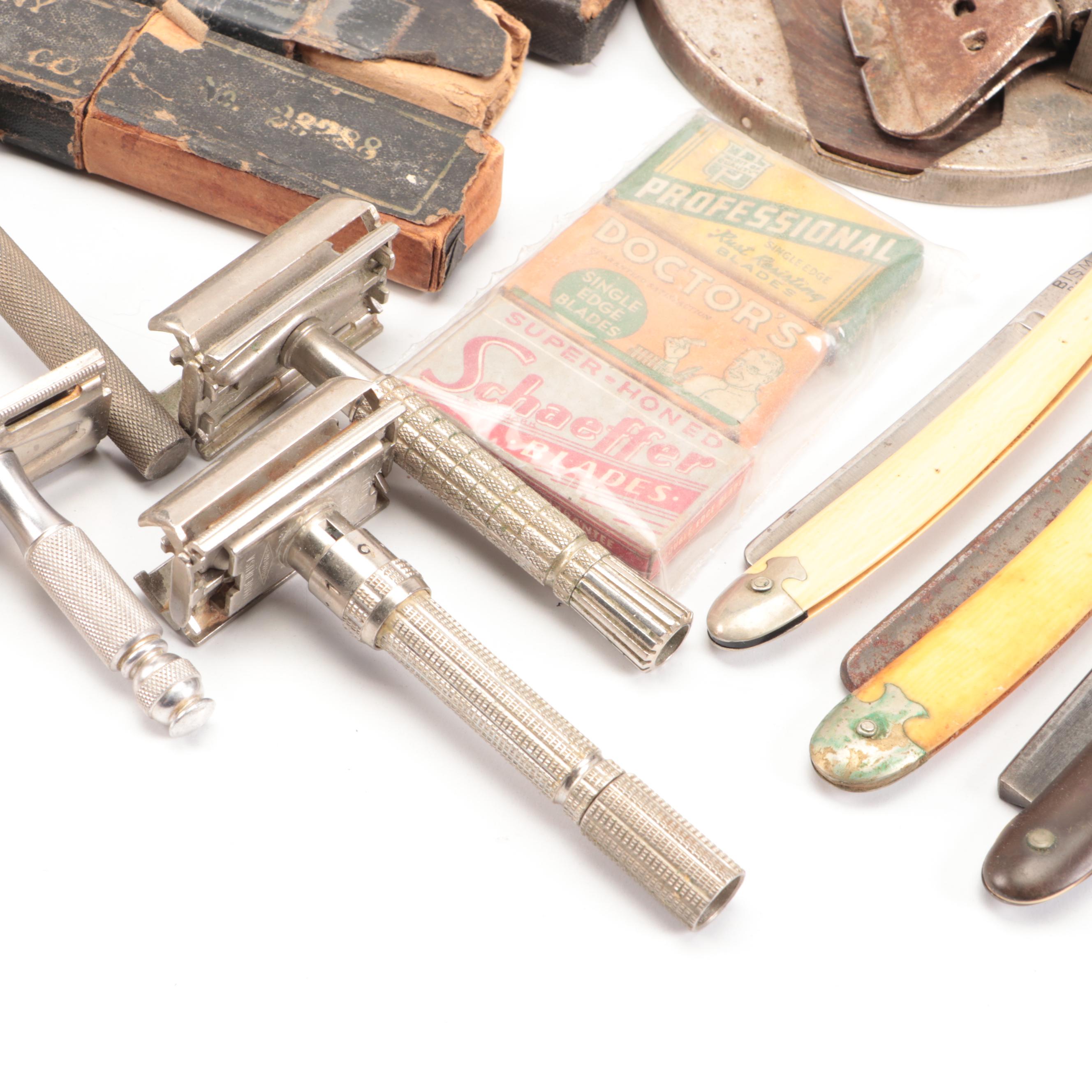 Schick, Genco, Rhodes and More Straight Razors with Shaving Accessories