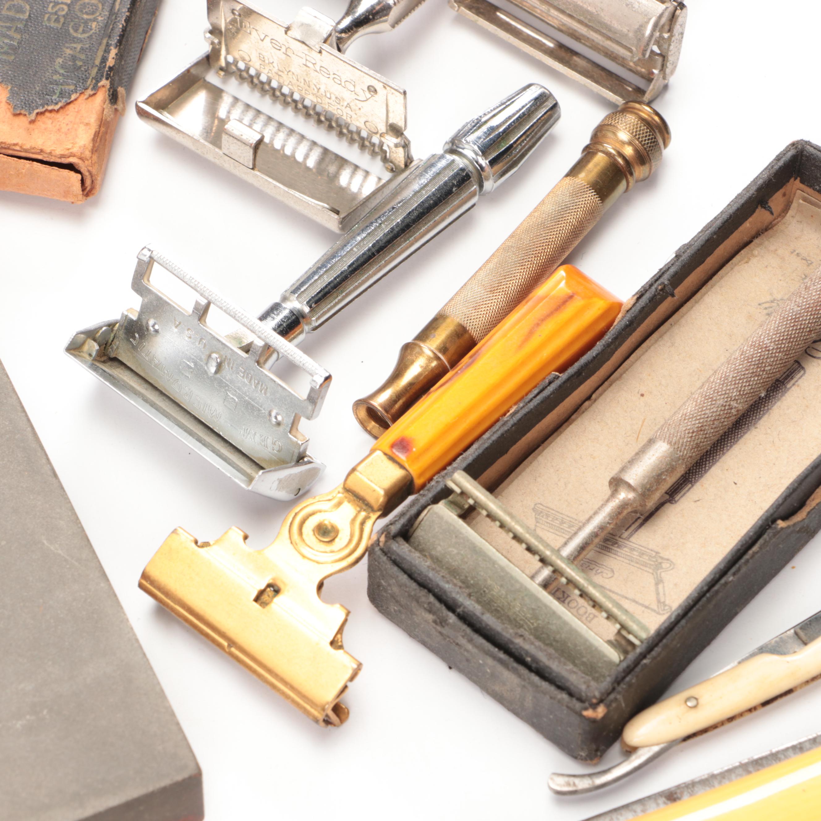 Schick, Genco, Rhodes and More Straight Razors with Shaving Accessories