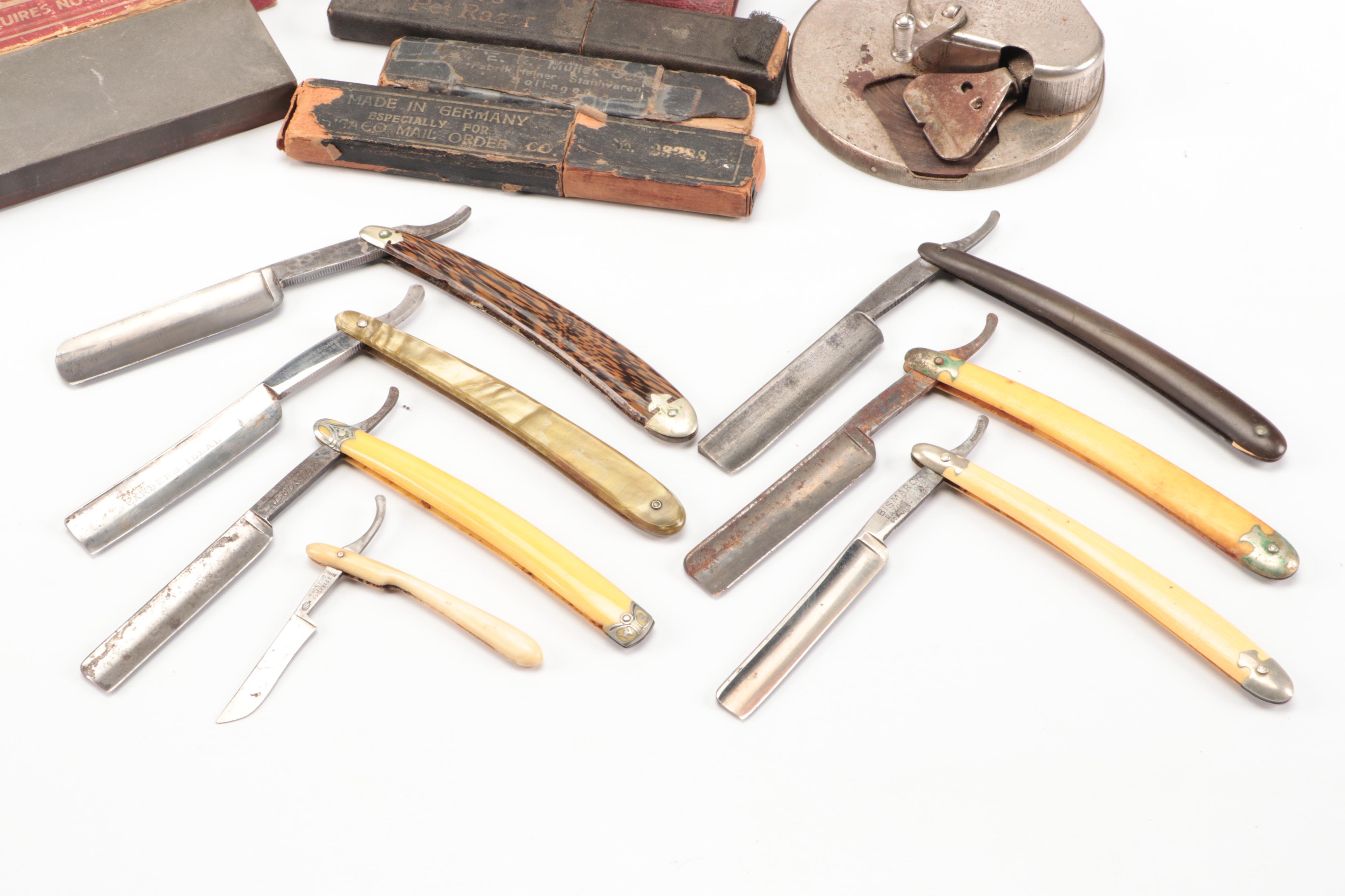 Schick, Genco, Rhodes and More Straight Razors with Shaving Accessories