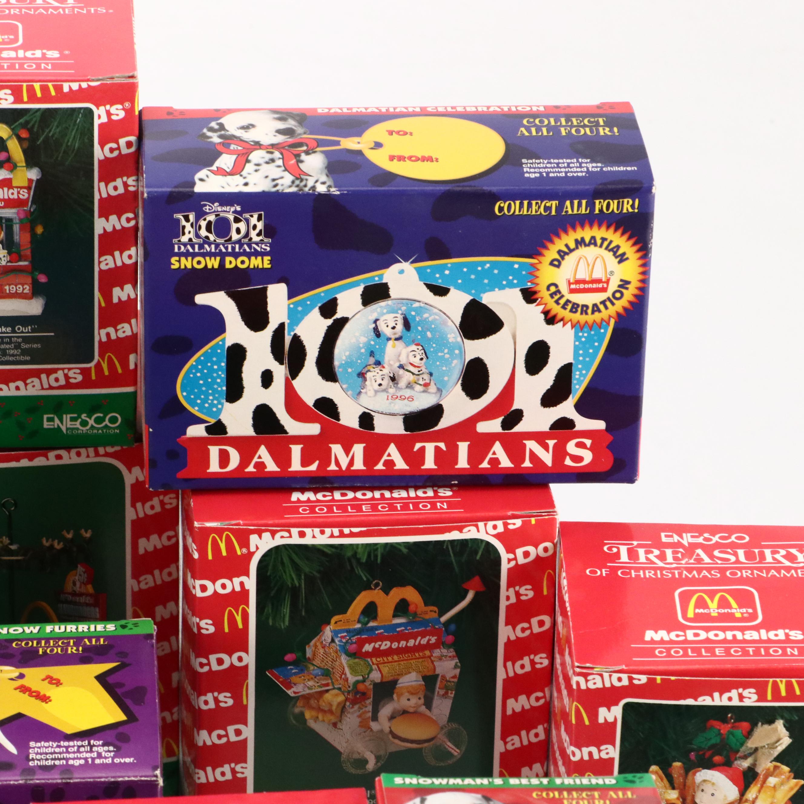 McDonald's Snow Globes and Enesco McDonald's Collection Christmas Ornaments