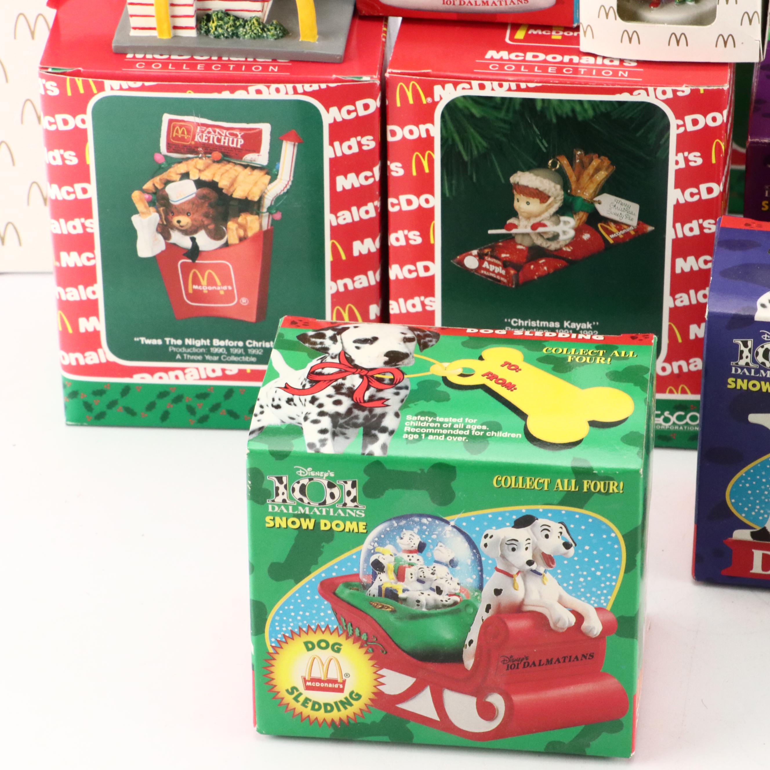 McDonald's Snow Globes and Enesco McDonald's Collection Christmas Ornaments