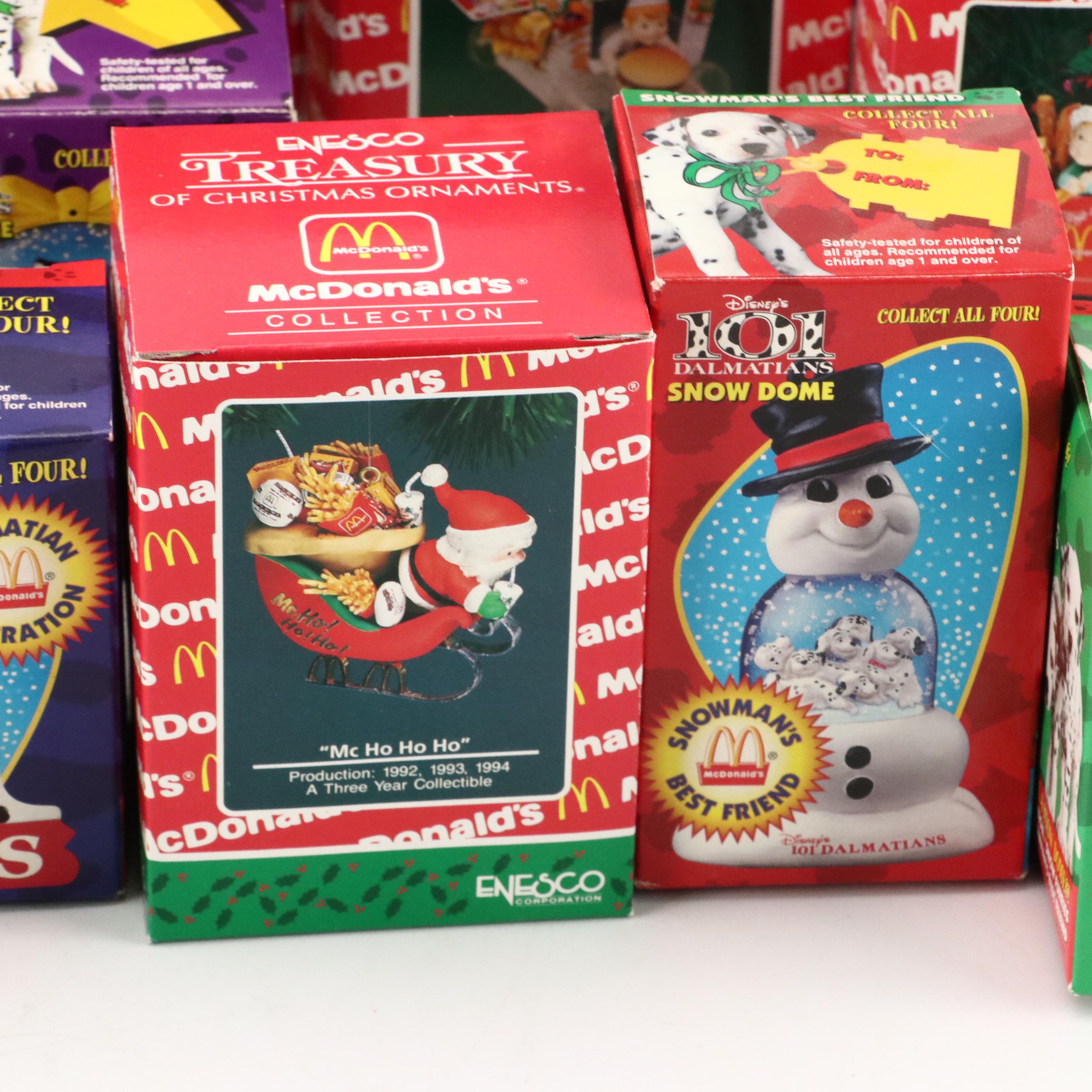 McDonald's Snow Globes and Enesco McDonald's Collection Christmas Ornaments